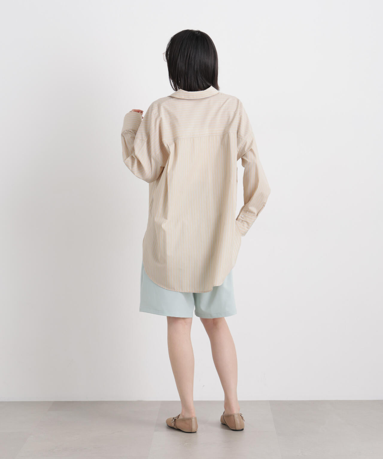 メランジストレッチベルト付ハーフパンツ(セットアップ可)
