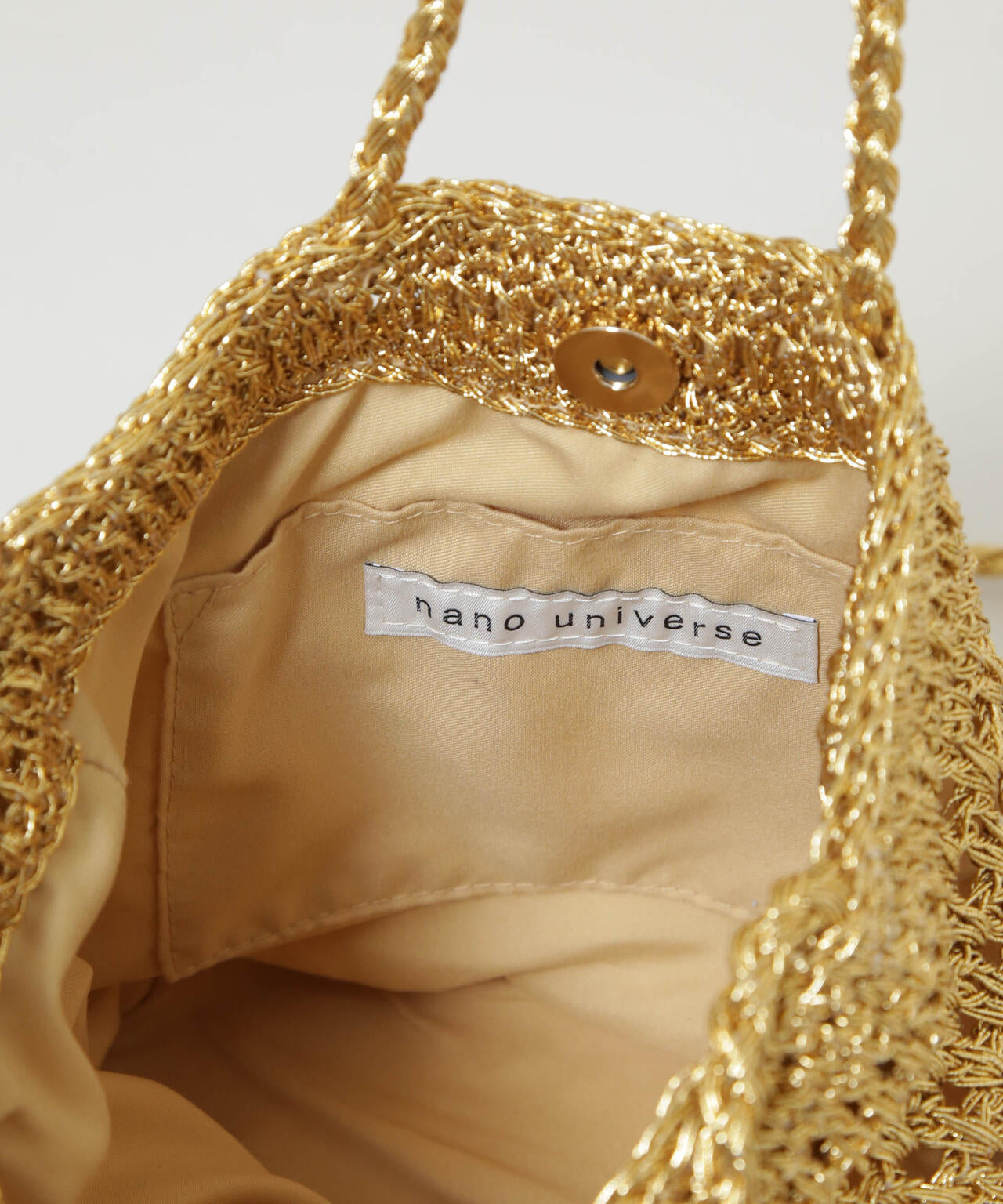 メタリック編みショルダーバッグ