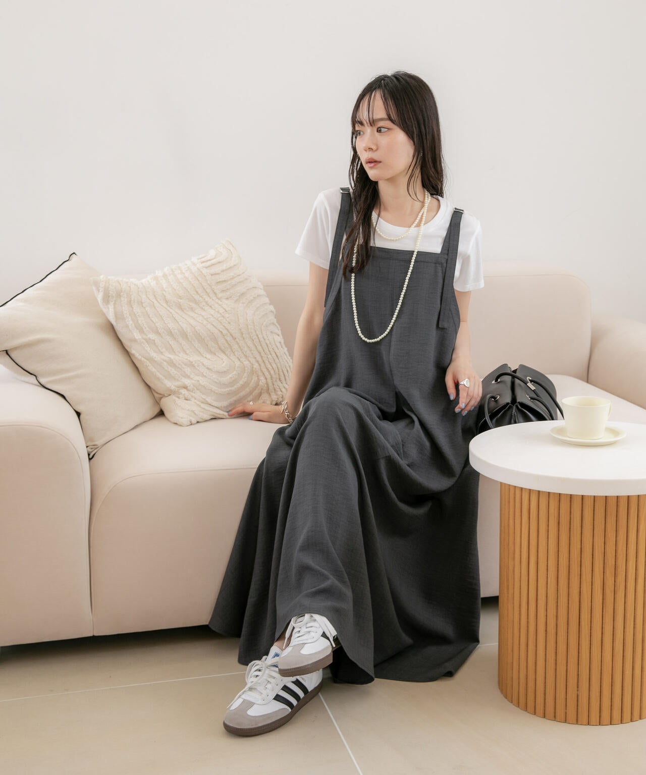 WEB限定/多機能素材 前後2wayショルダーストラップワンピース