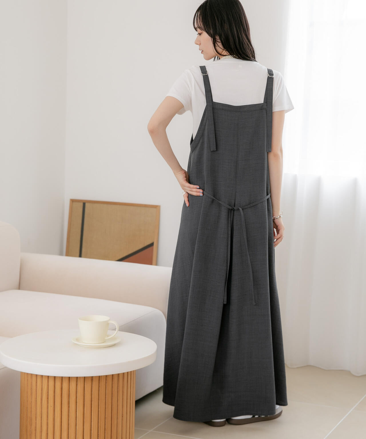 WEB限定/多機能素材 前後2wayショルダーストラップワンピース