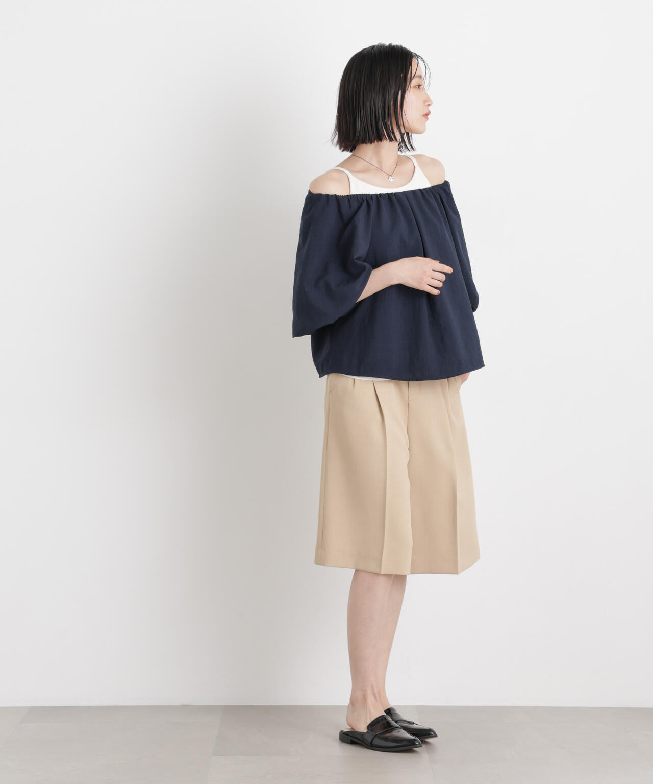 タンブラーブッチャー前後2wayボリュームスリーブブラウス