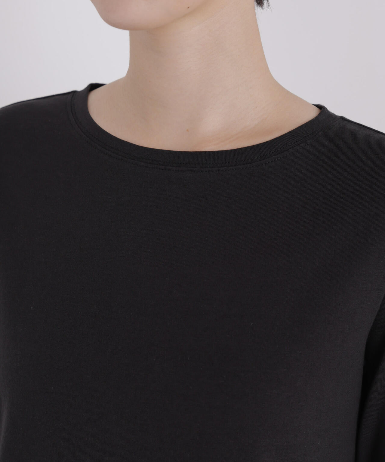 オーガンジーヘム切り替えロングスリーブTシャツ