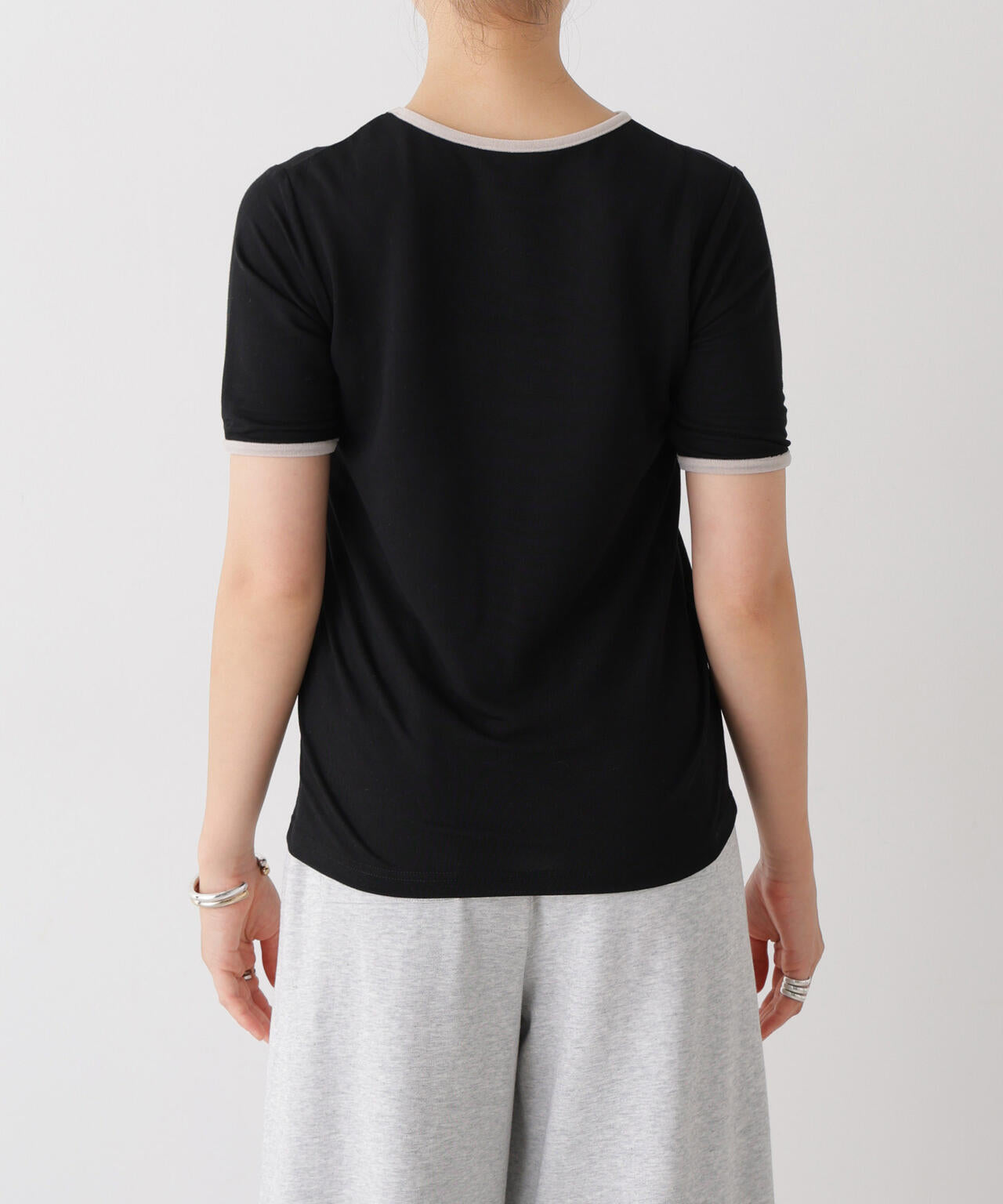 WEB限定/ベロアパイピングリンガーTシャツ