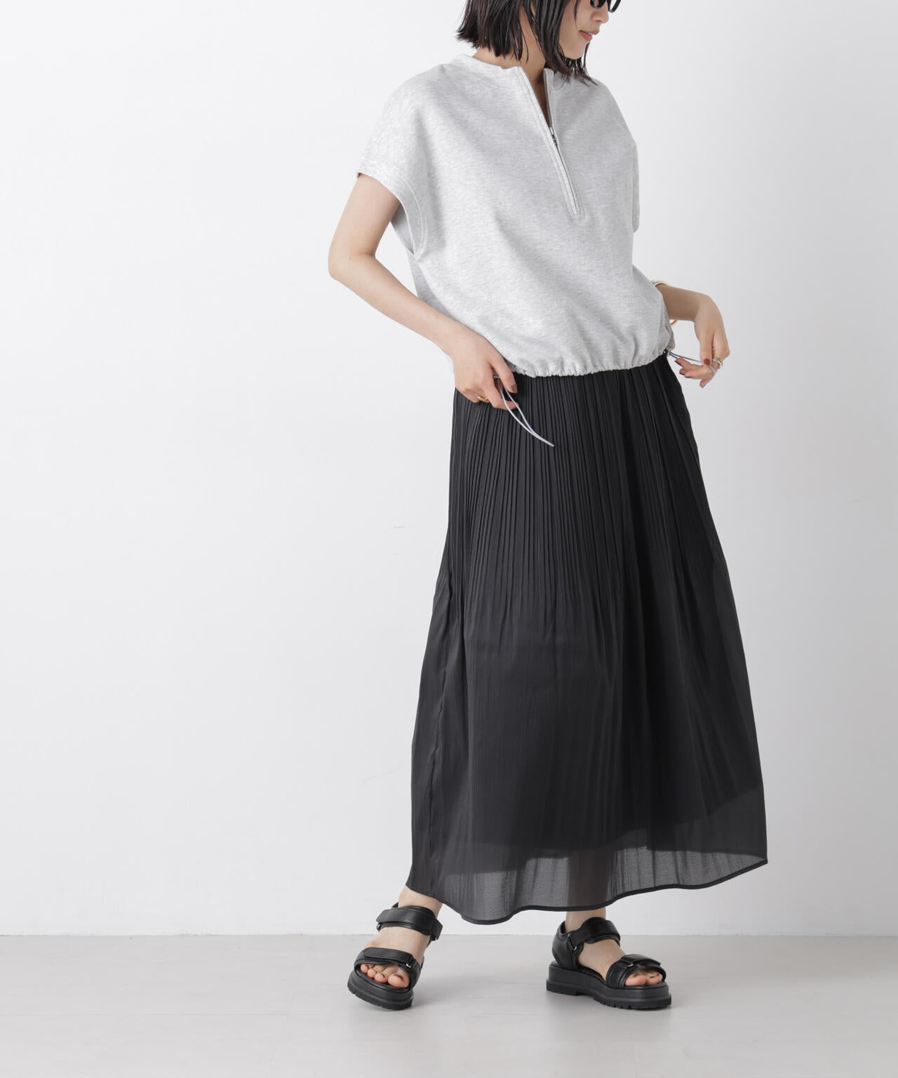 消しプリーツソフトシアースカート