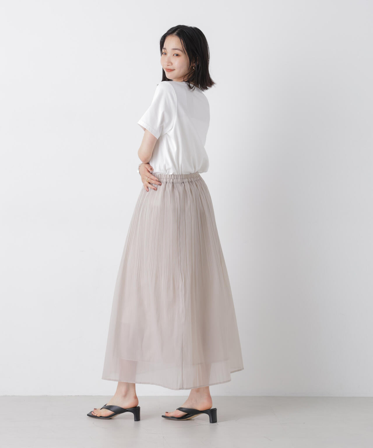 消しプリーツソフトシアースカート