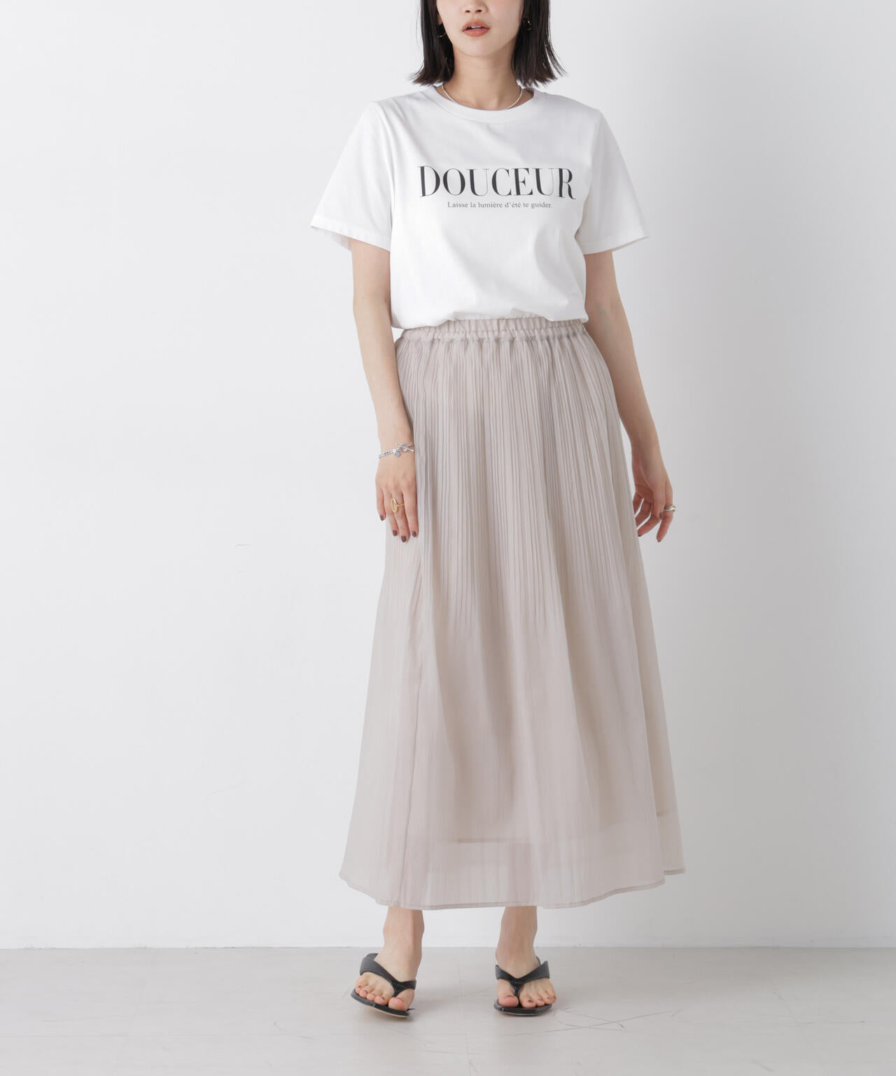 消しプリーツソフトシアースカート