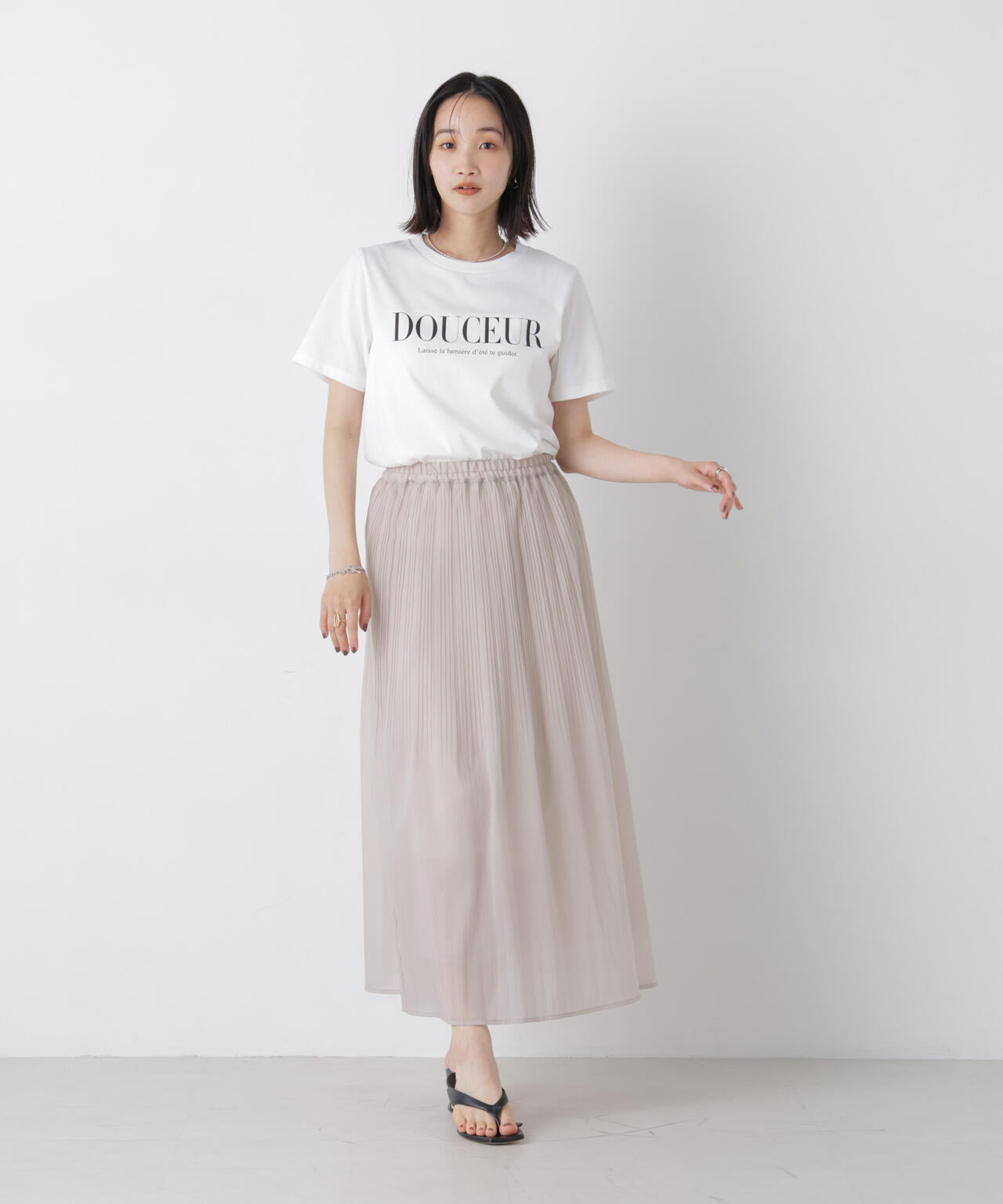 消しプリーツソフトシアースカート