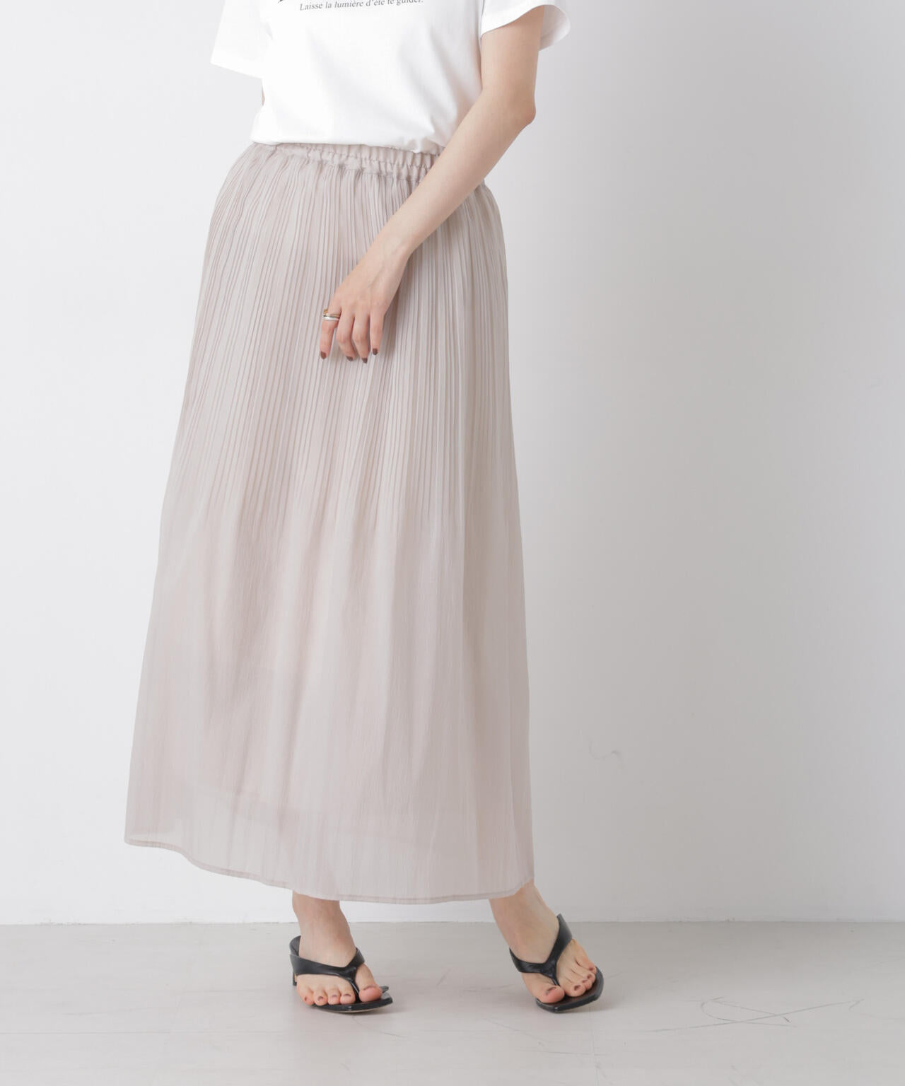 消しプリーツソフトシアースカート
