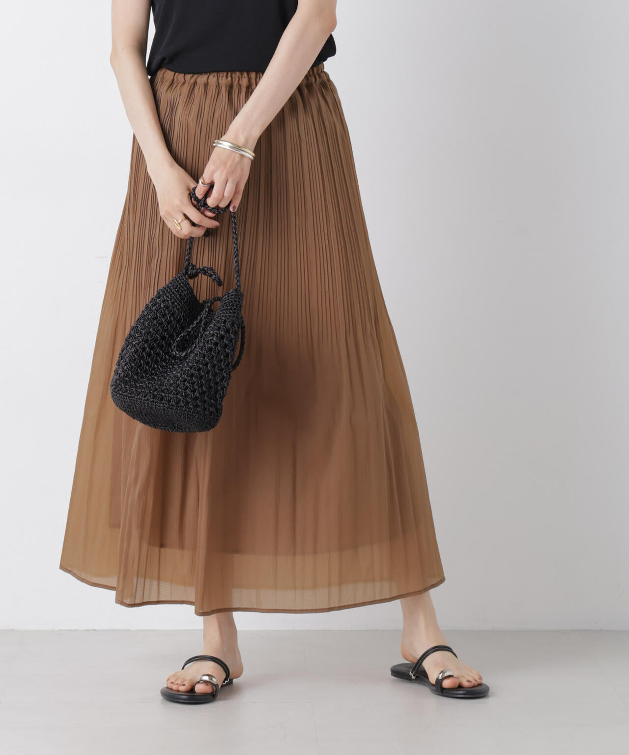 消しプリーツソフトシアースカート