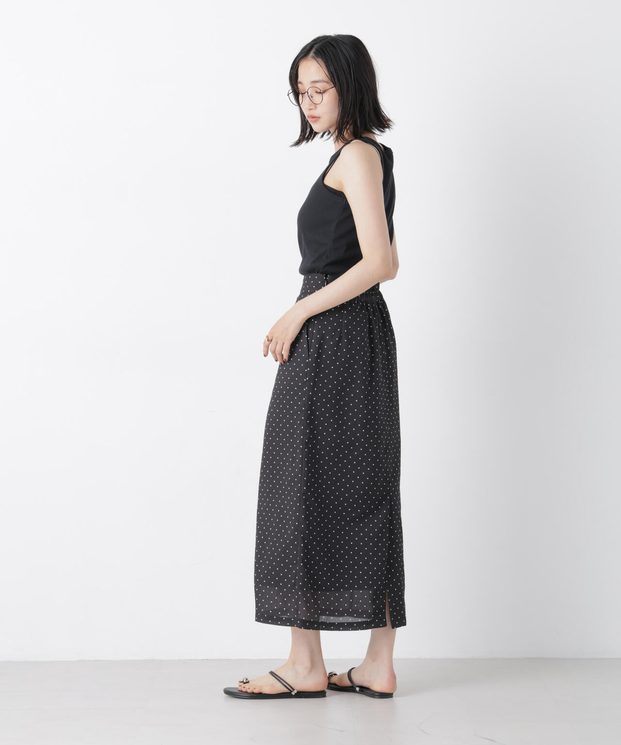 ストレートラインドットスカート(セットアップ可)