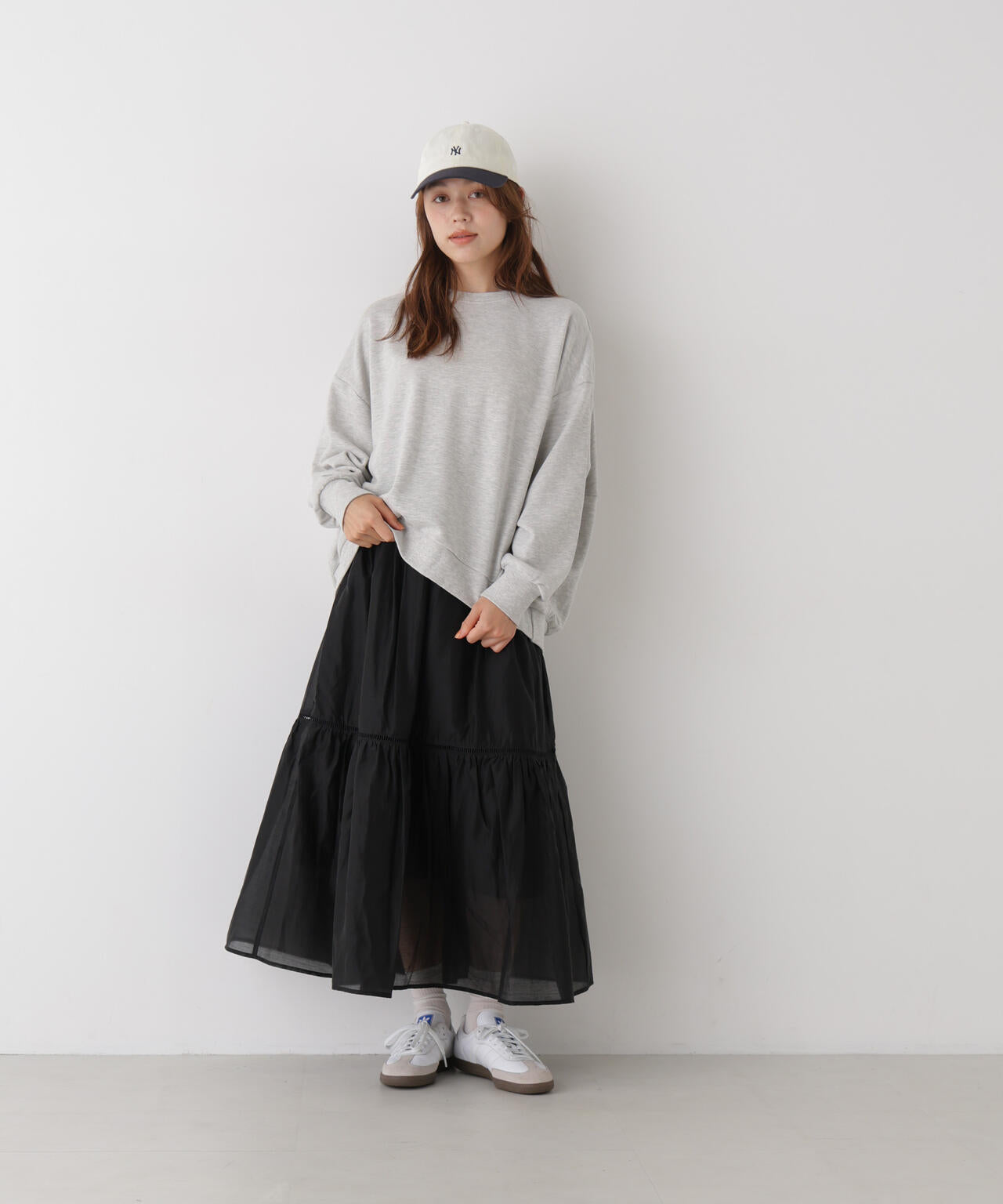 梯子レース切り替えティアードスカート