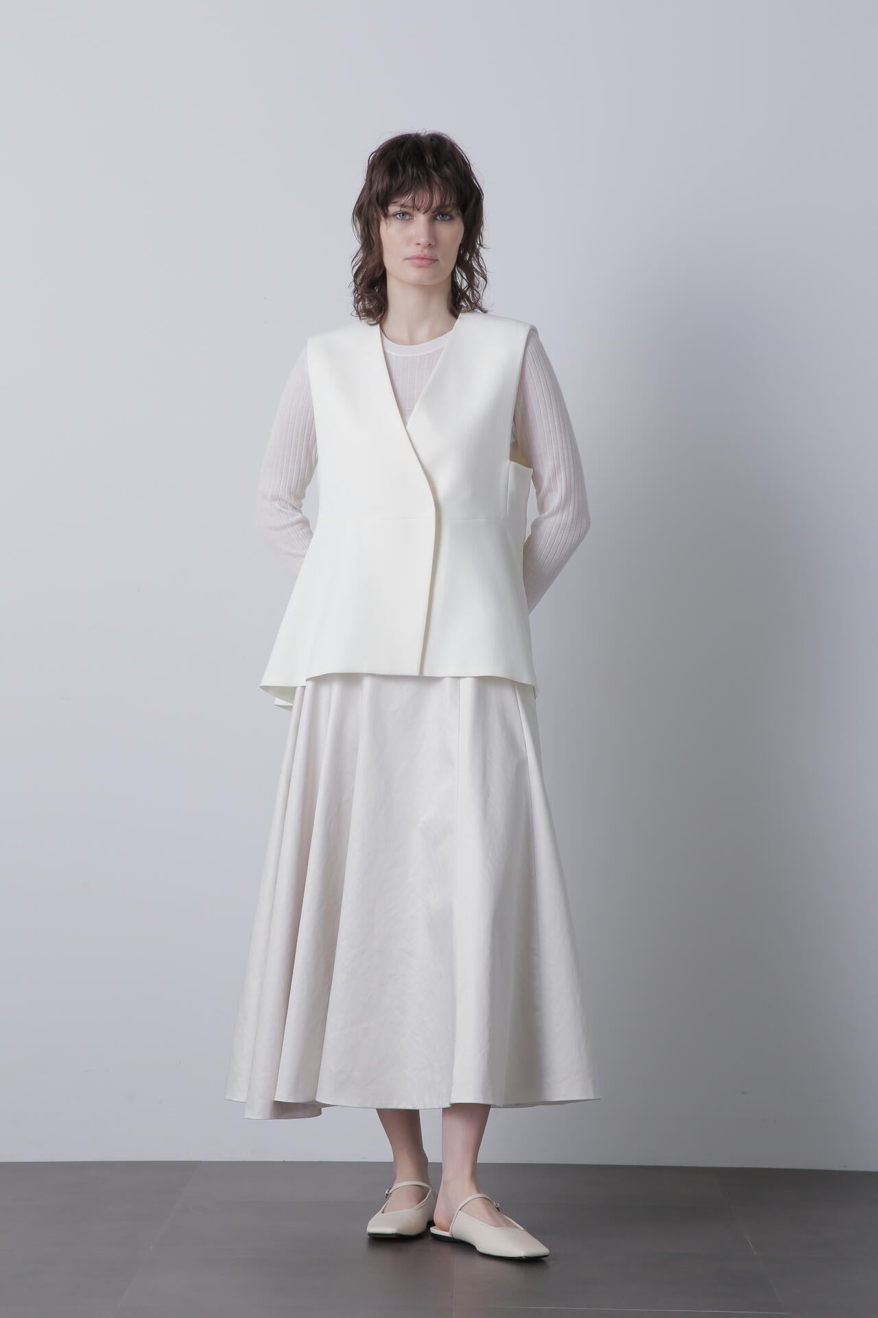 【TV着用】【Marisol 10月号掲載商品】レザーライクサテンスカート