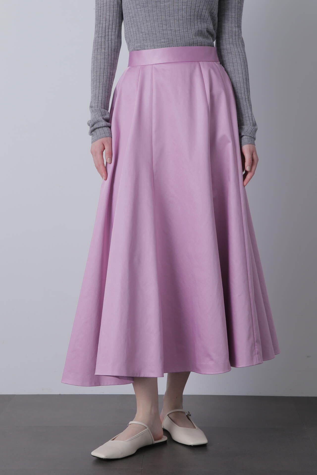 【TV着用】【Marisol 10月号掲載商品】レザーライクサテンスカート