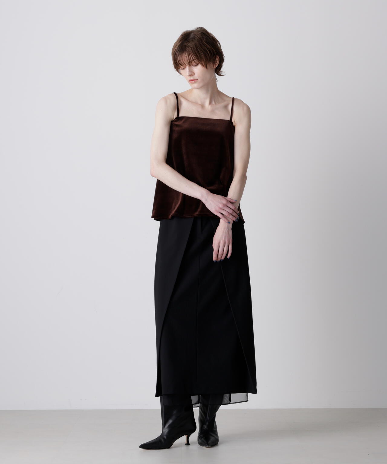 【GISELe 12月号掲載商品】カップ付きベロアキャミソール