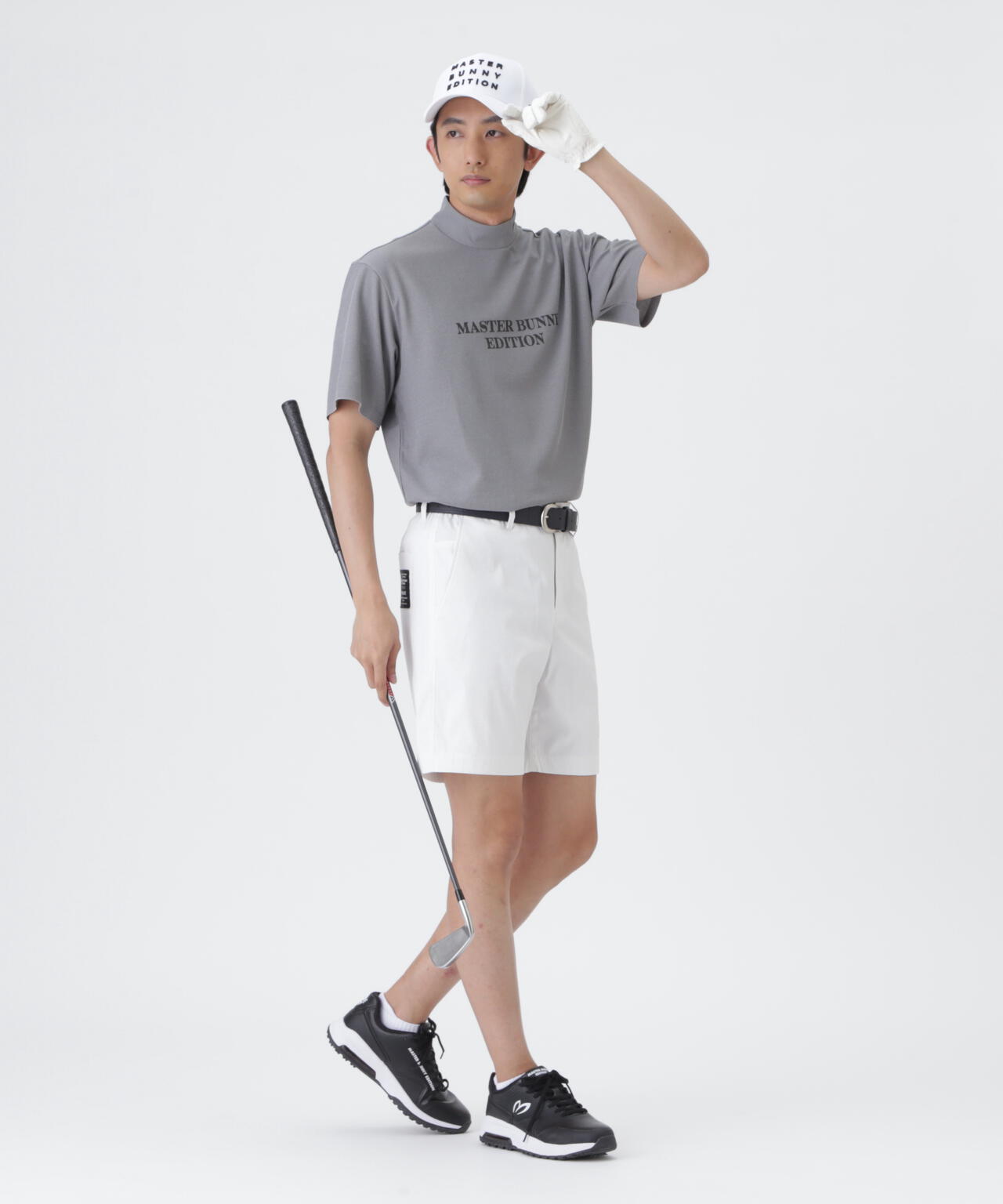 リブスタート半袖ハイネックカットソー