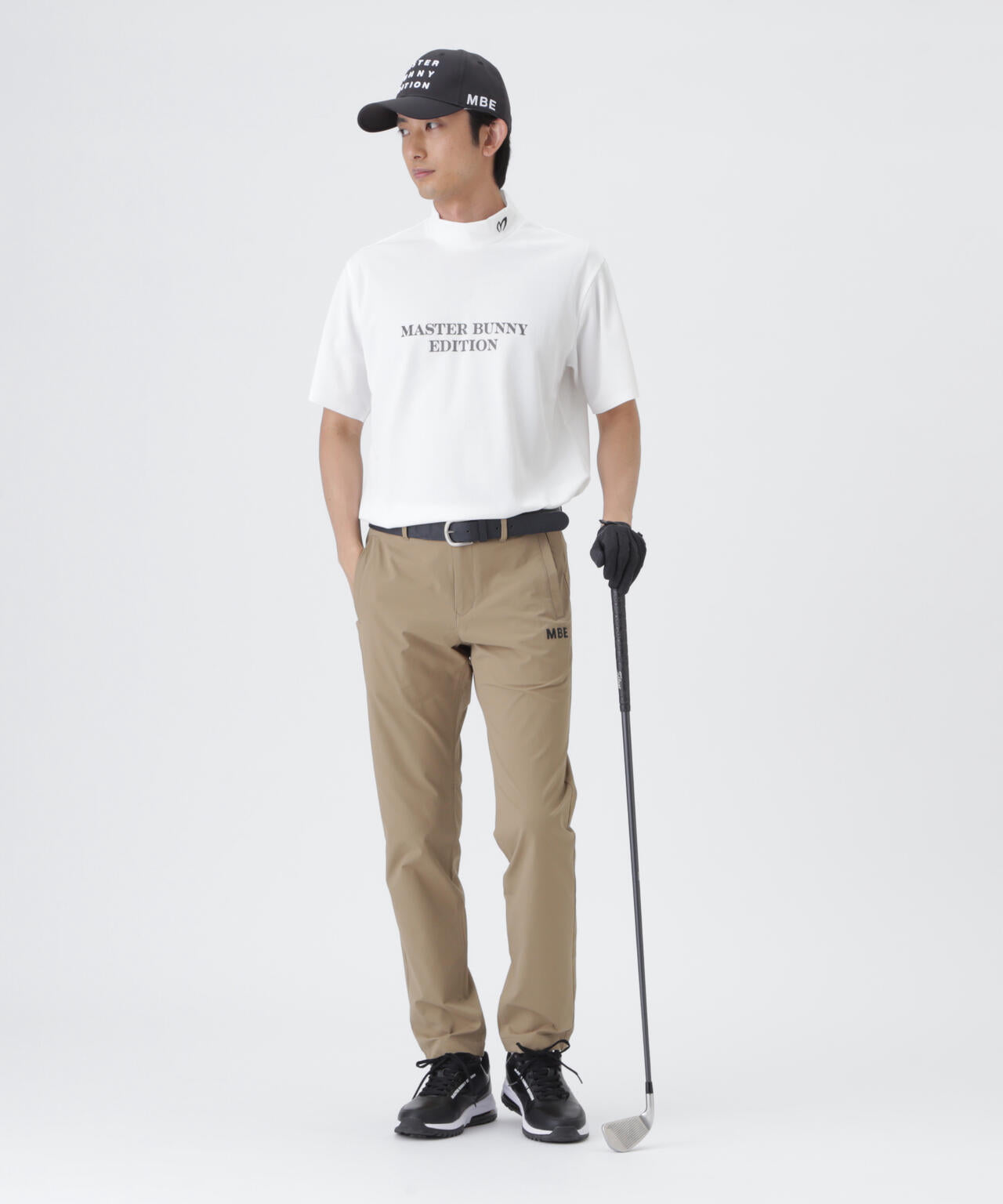 リブスタート半袖ハイネックカットソー