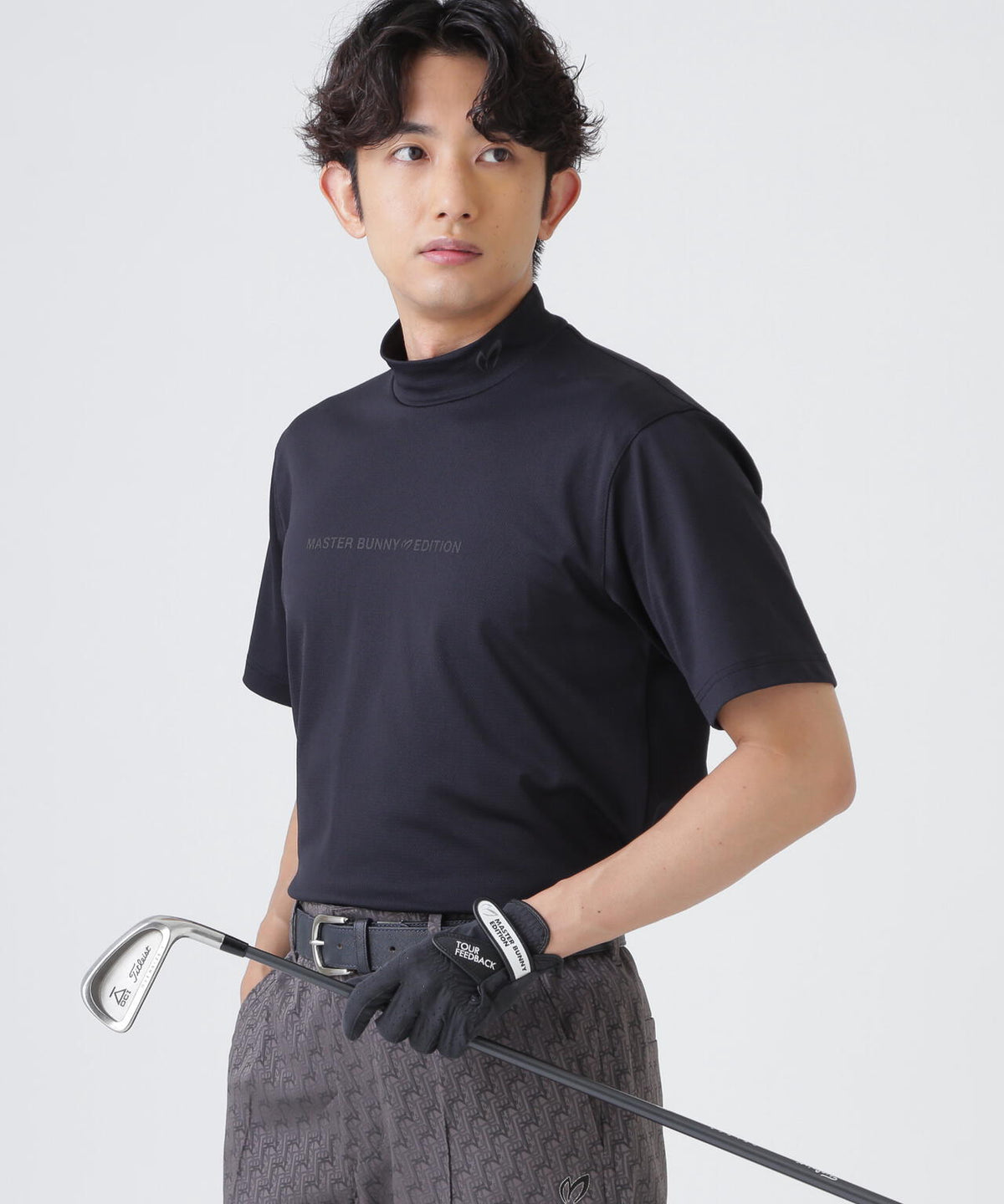 トリコットメッシュ半袖ハイネックカットソー (MENS)
