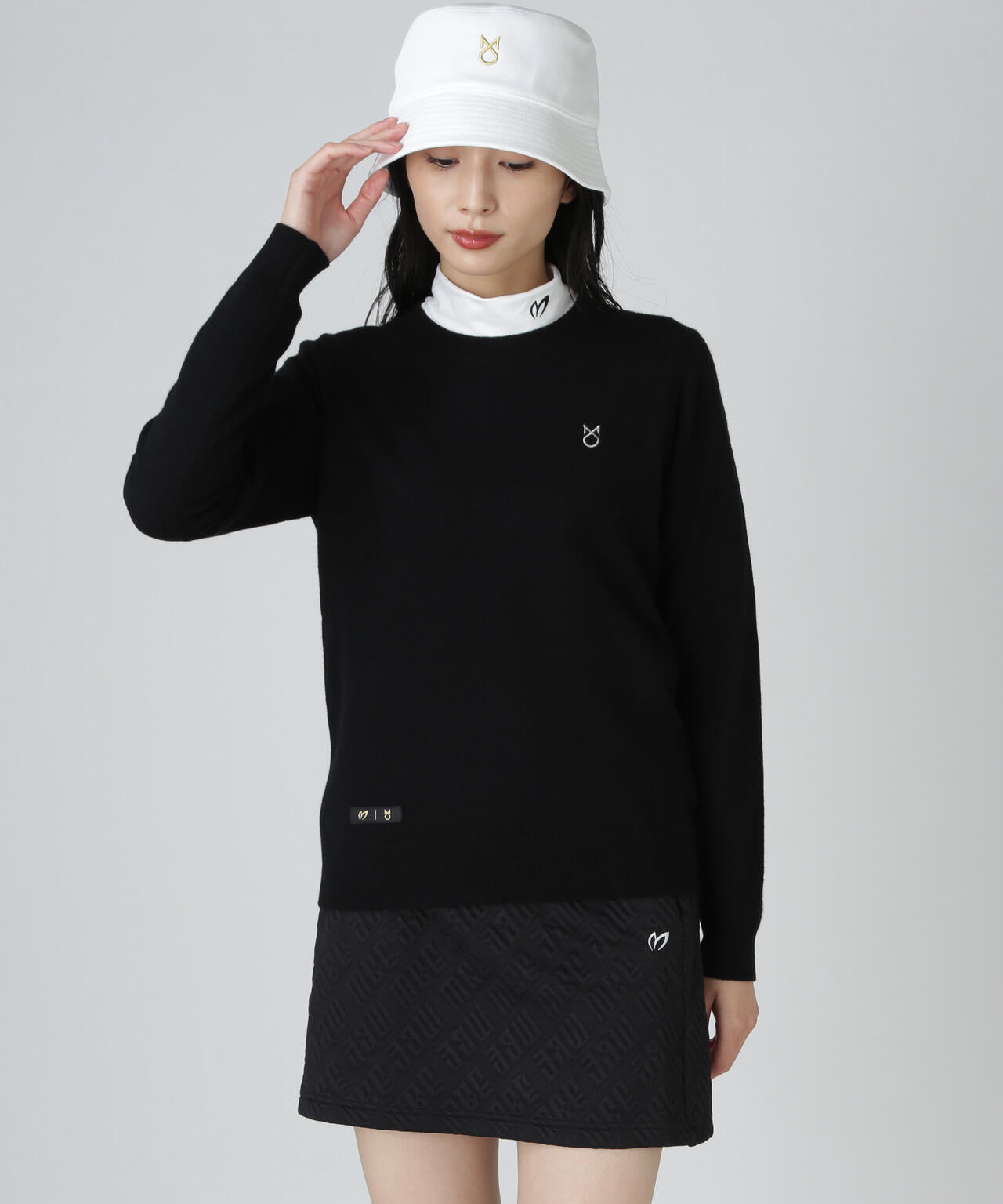 【上田桃子プロコラボカラーあり】カシミヤクルーネックニットプルオーバー