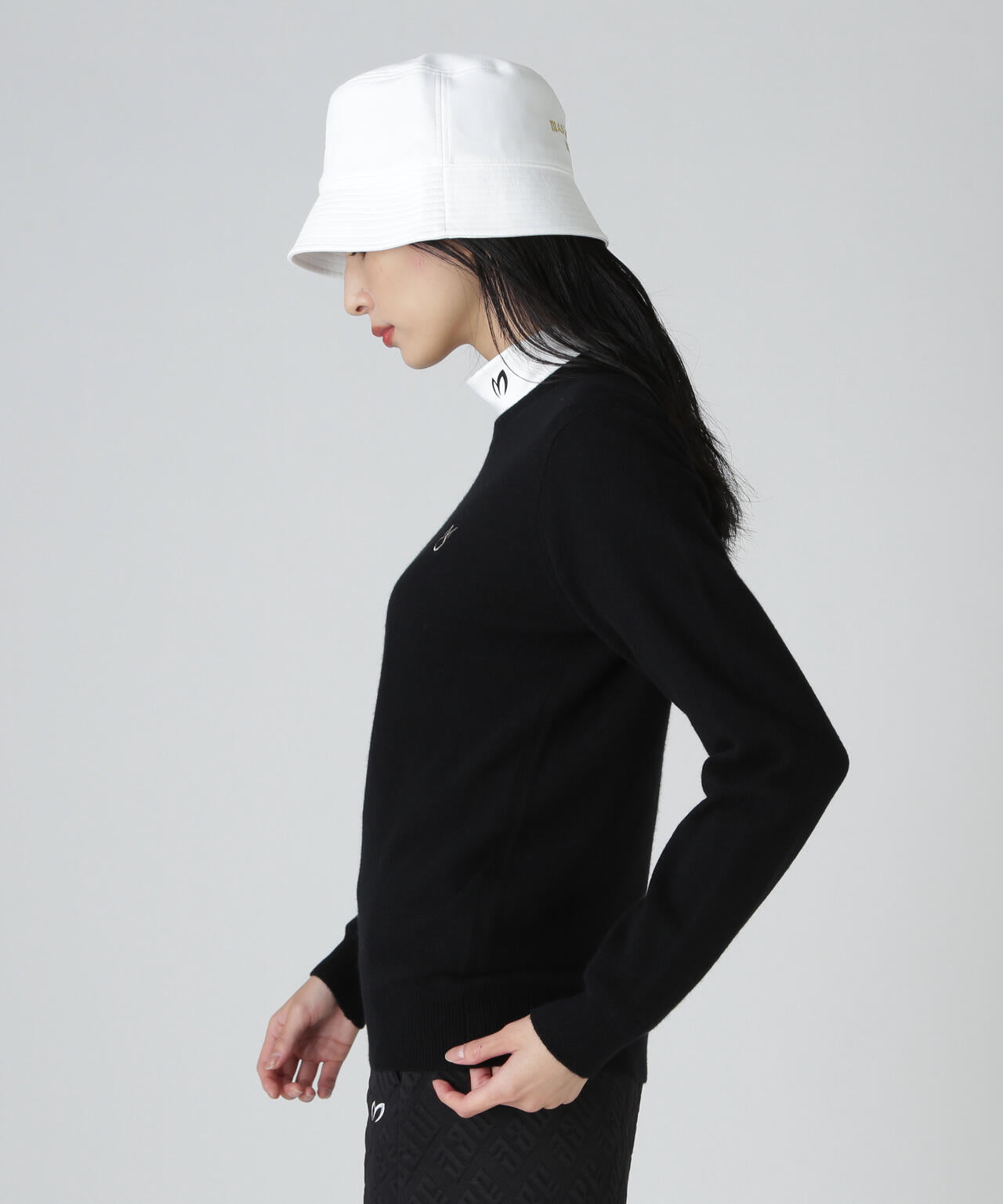 【上田桃子プロコラボカラーあり】カシミヤクルーネックニットプルオーバー