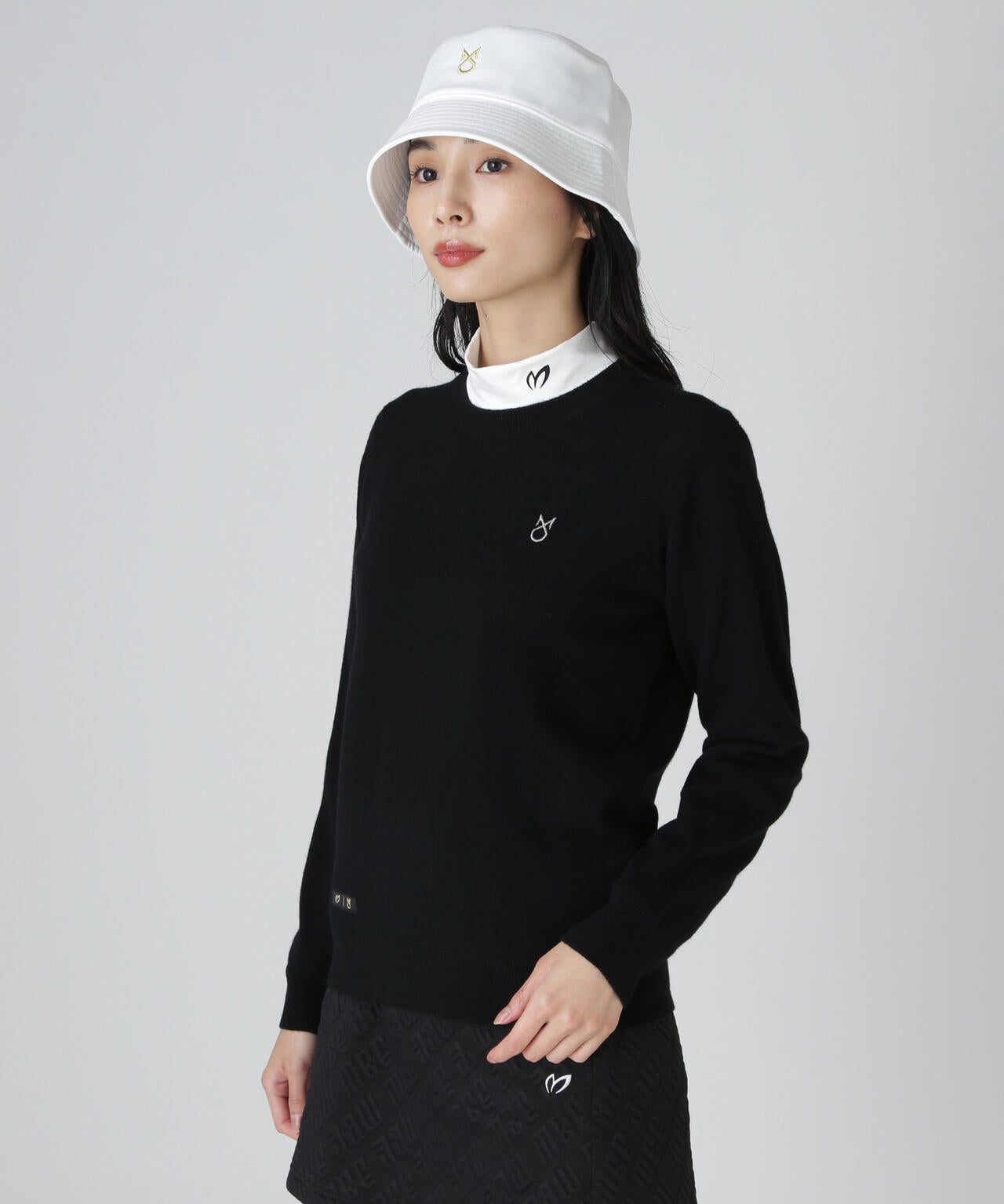 【上田桃子プロコラボカラーあり】カシミヤクルーネックニットプルオーバー