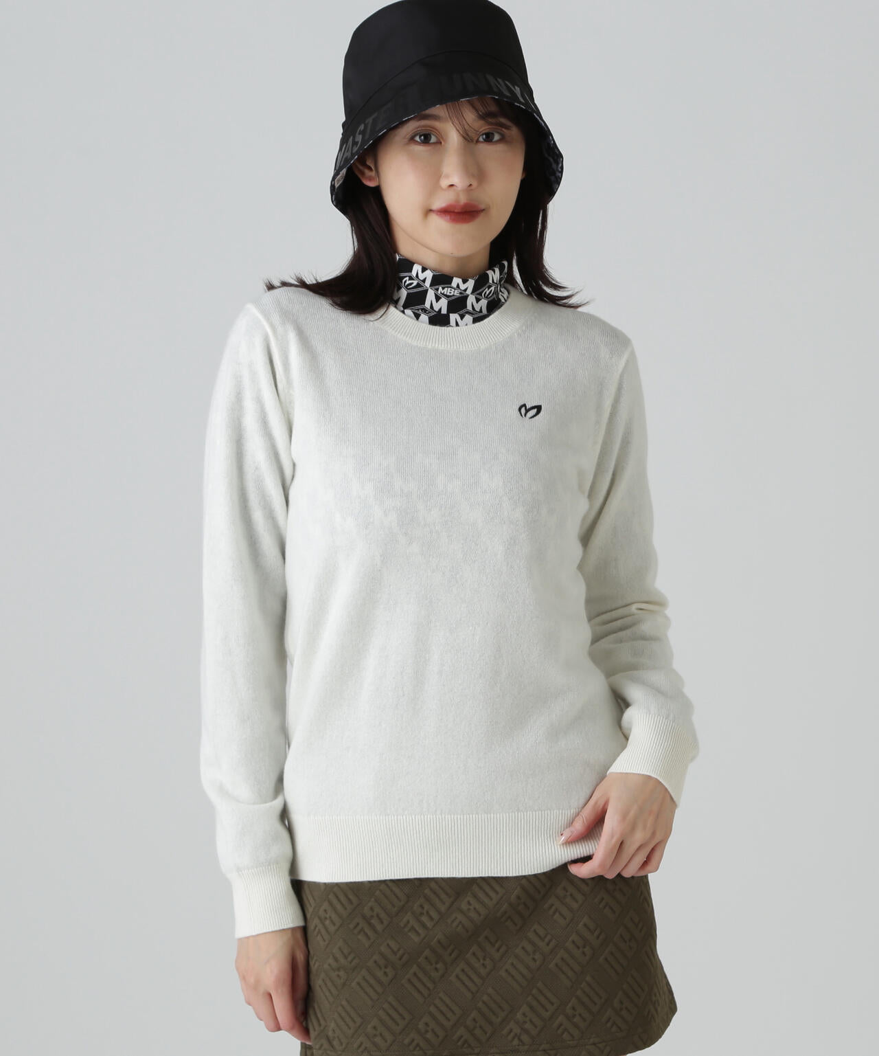 【上田桃子プロコラボカラーあり】カシミヤクルーネックニットプルオーバー