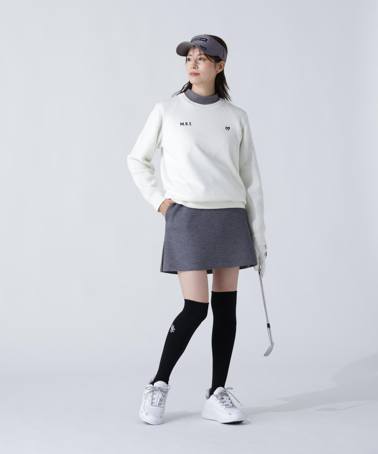 裏付きクルーネックニットプルオーバー