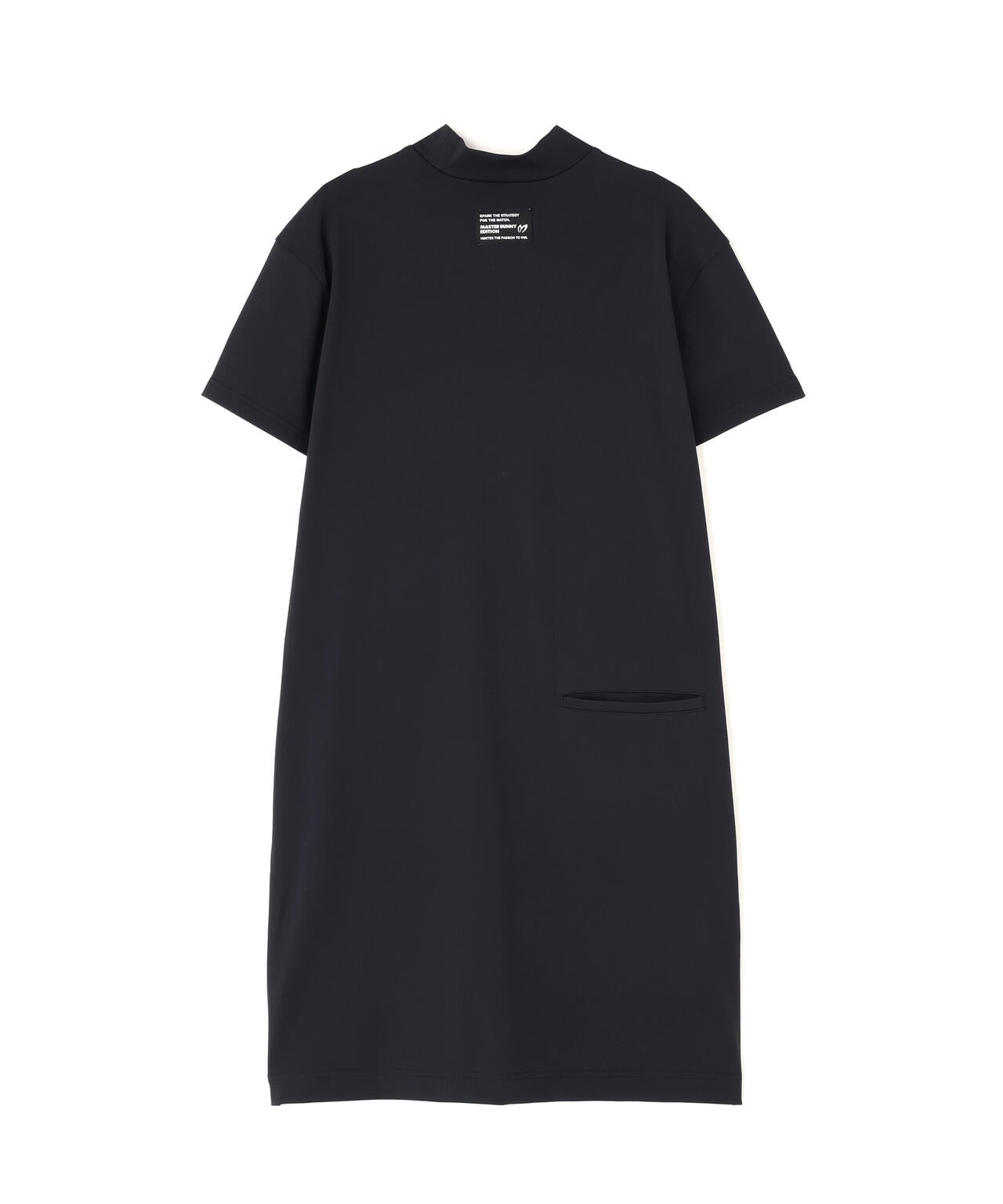トリコットメッシュ半袖モックネックワンピース (WOMENS)
