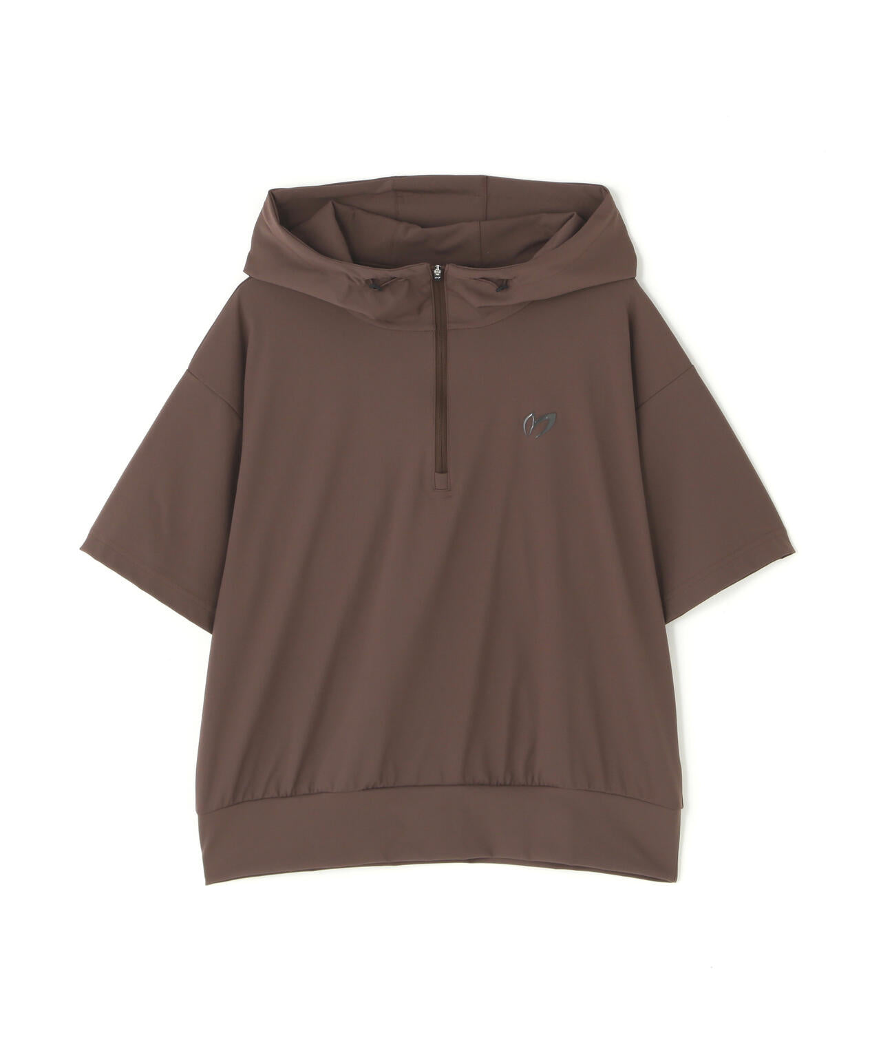 Nyベアムース半袖ハーフジップフーディプルオーバー (WOMENS)