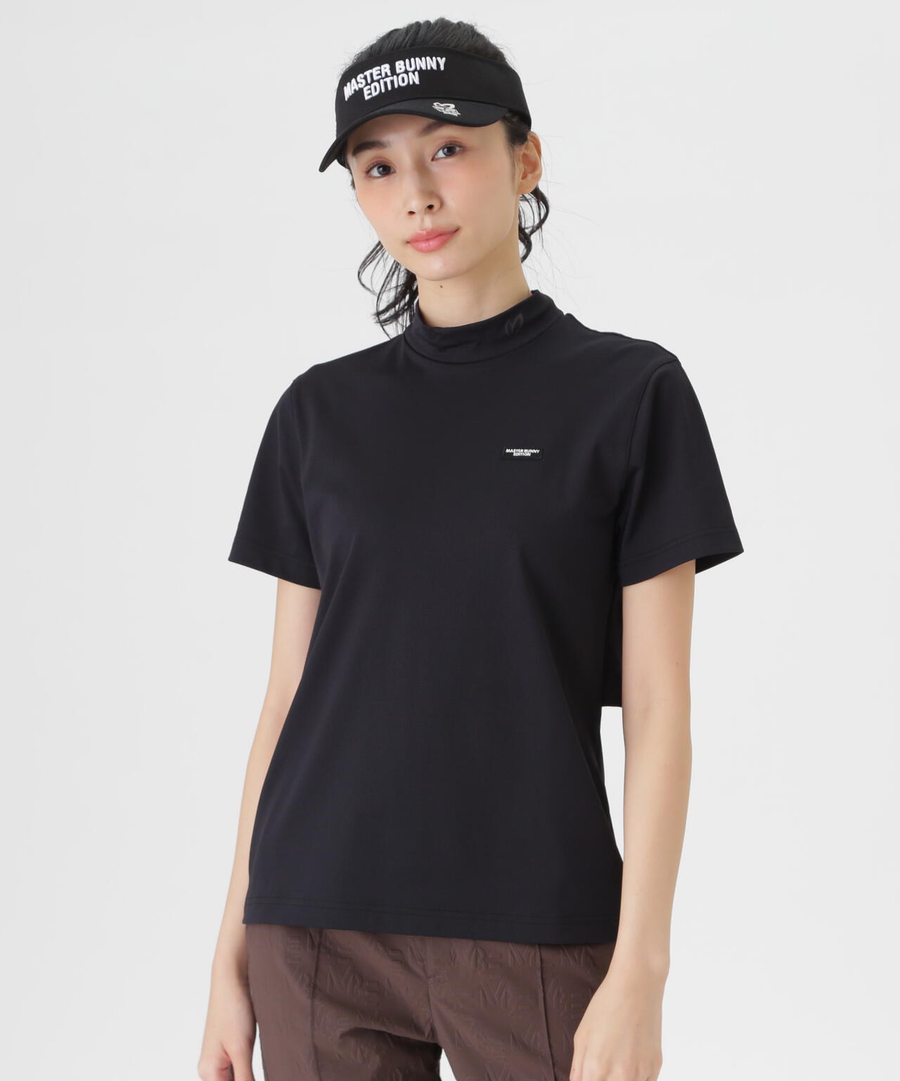 トリコットメッシュ半袖ハイネックカットソー (WOMENS)