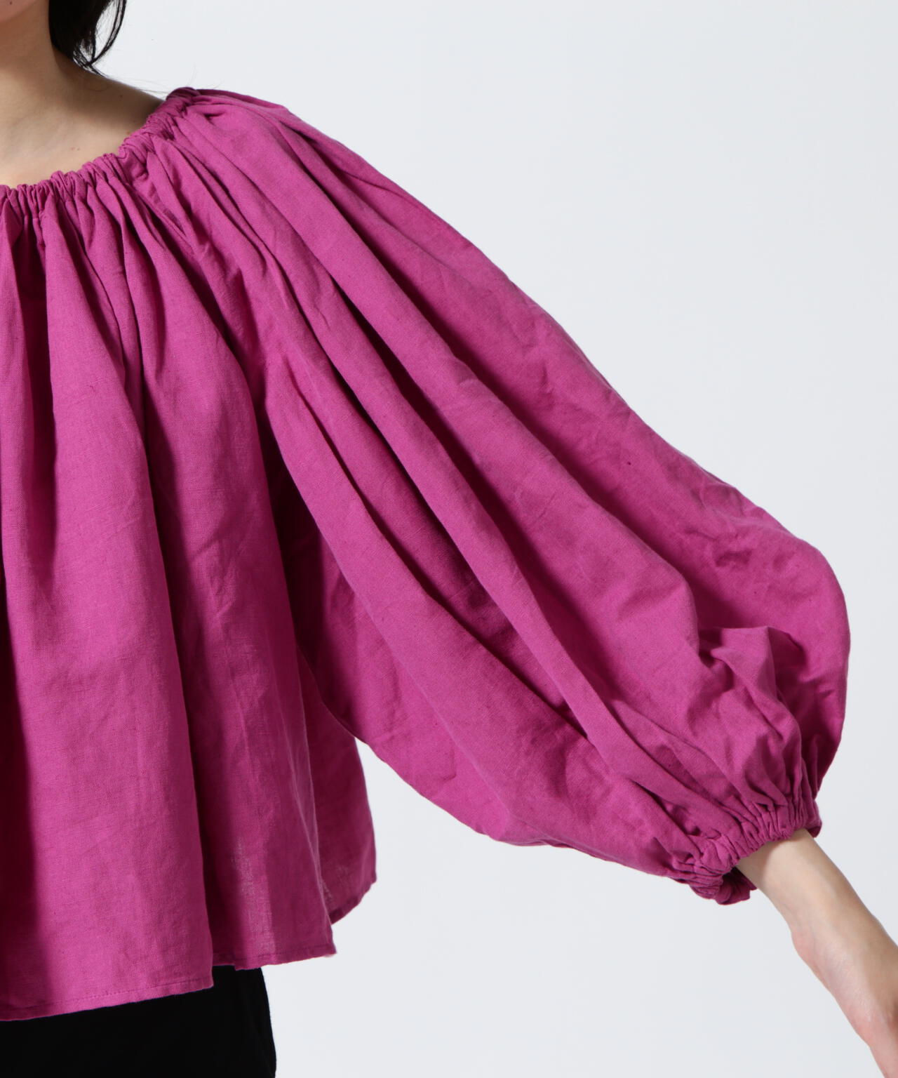 INDIA IS BEAUTIFUL  COTTON LINEN BLOUSEコットンリネンブラウス
