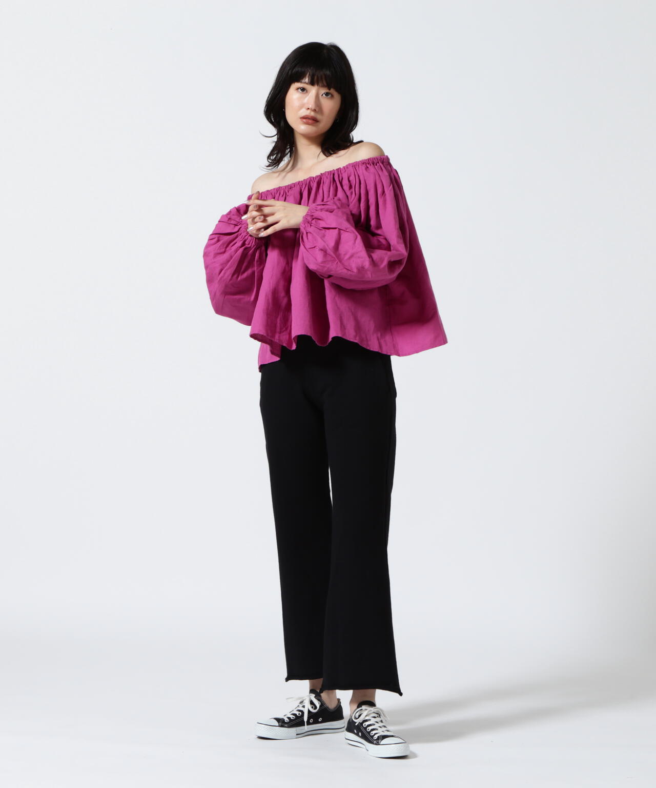 INDIA IS BEAUTIFUL  COTTON LINEN BLOUSEコットンリネンブラウス