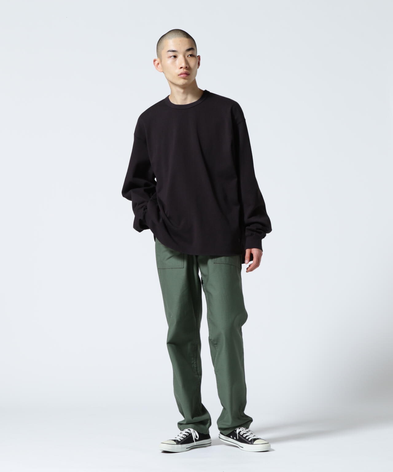 MANASTASH/マナスタッシュ　MS TUCK LONG SLEEVE TEE　タックロングスリーブティー