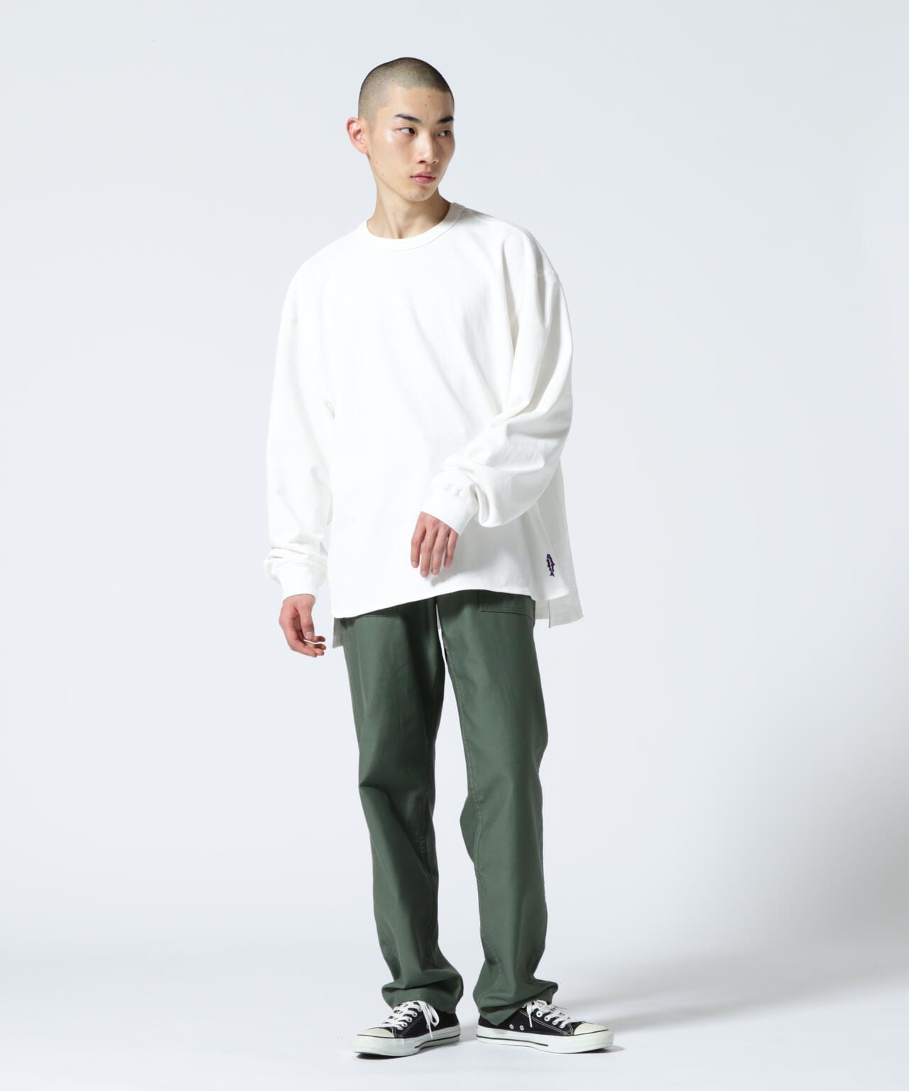 MANASTASH/マナスタッシュ　MS TUCK LONG SLEEVE TEE　タックロングスリーブティー