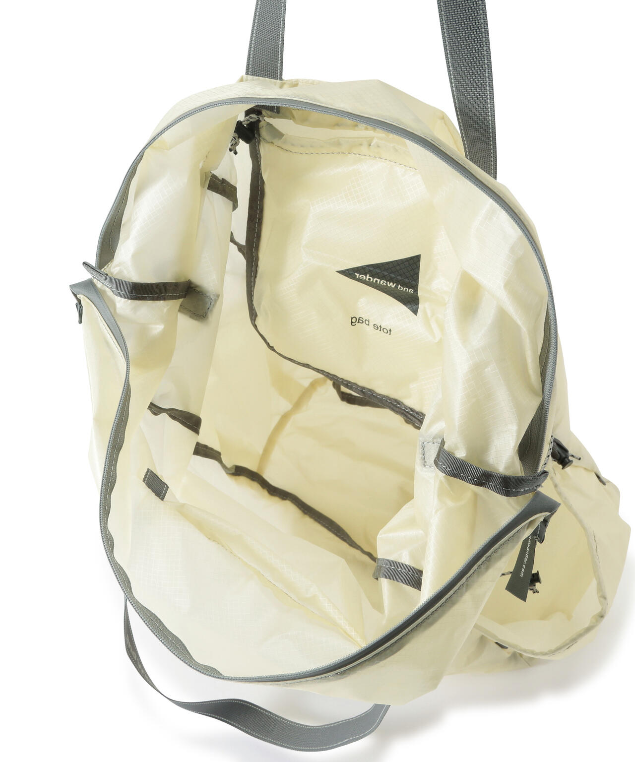 and wander/アンドワンダー　sil tote bag　シルトートバッグ