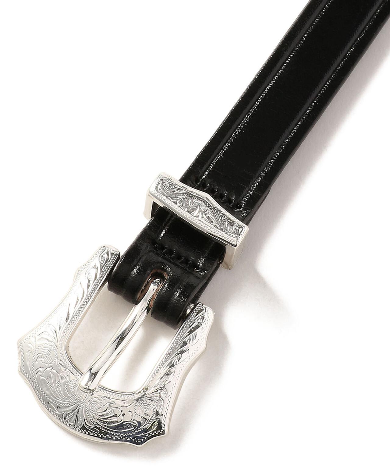 TORY LEATHER　3/4 inch 3-Piece Silver Buckle Set Belt