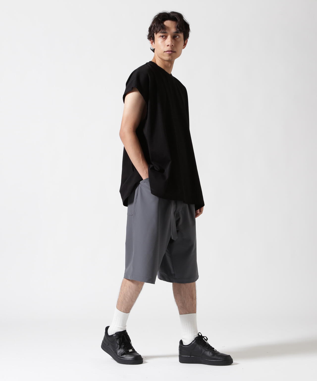 B omnivore/ビーオムニボー　PS BELT SHORTS PSベルトショーツ