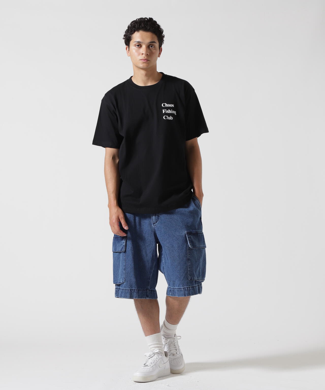 B omnivore/ビーオムニボー　DENIM CARGO SHORTS デニムカーゴショーツ