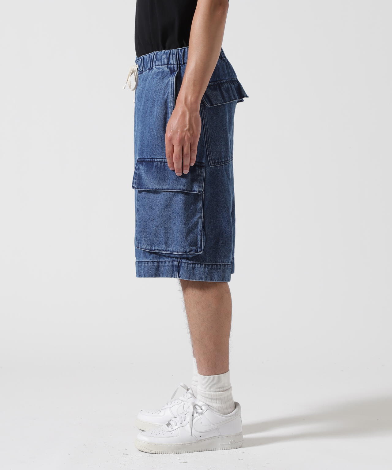 B omnivore/ビーオムニボー　DENIM CARGO SHORTS デニムカーゴショーツ