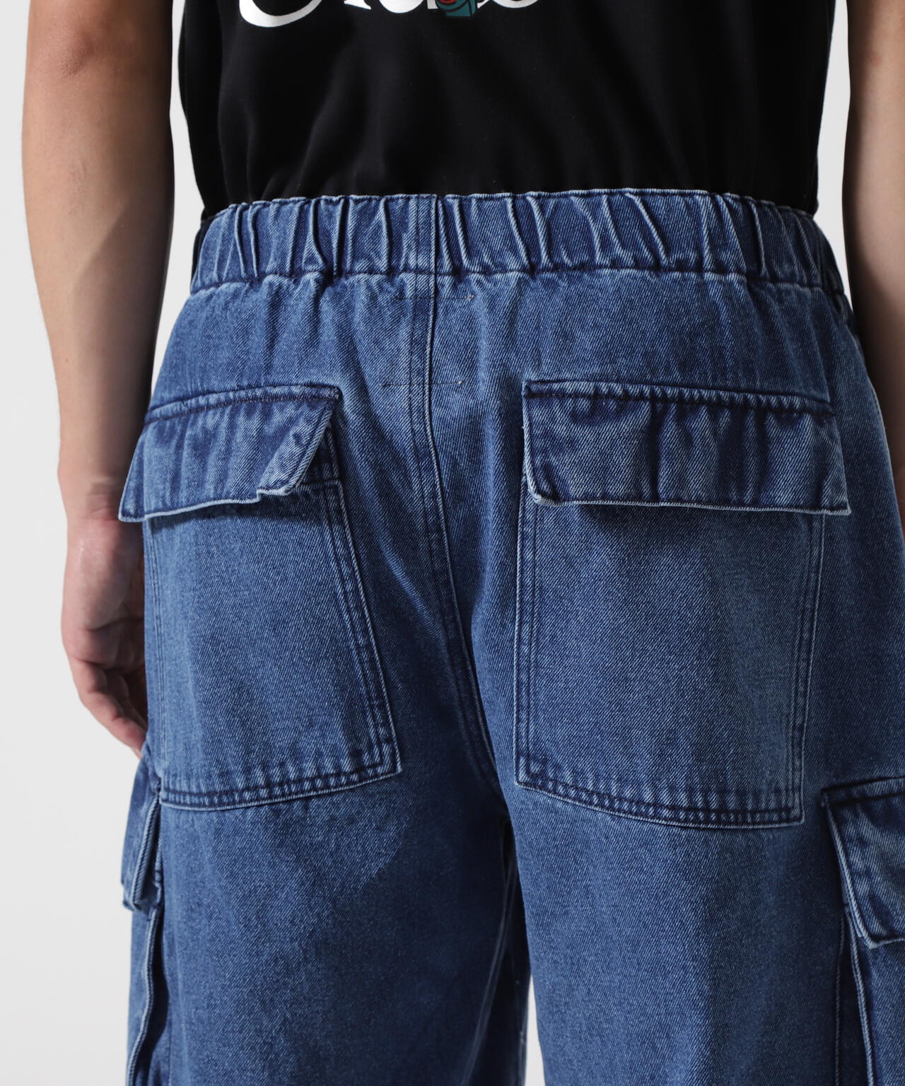B omnivore/ビーオムニボー　DENIM CARGO SHORTS デニムカーゴショーツ