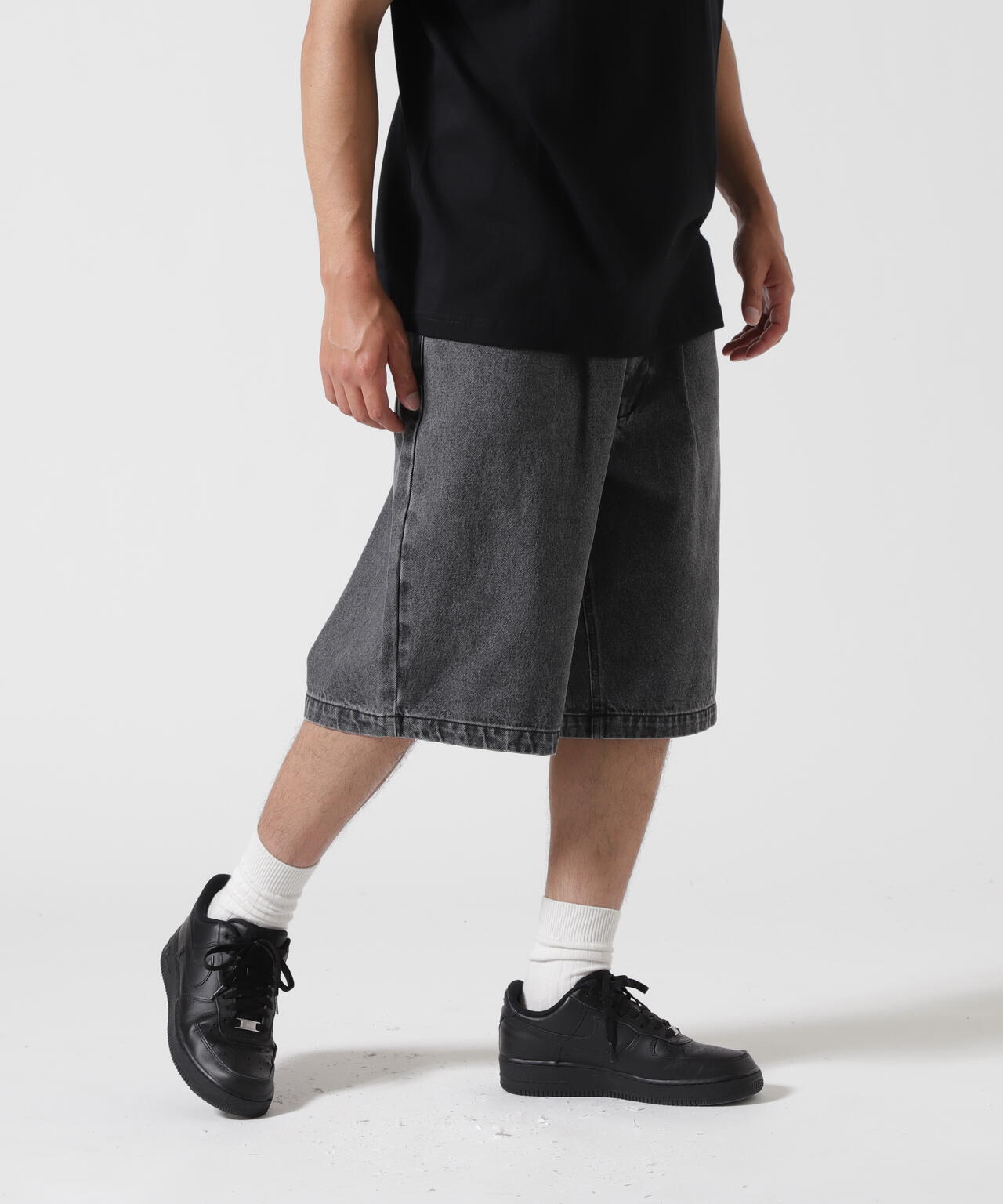 B omnivore/ビーオムニボー　DENIM BELT SHORTS デニムベルトショーツ
