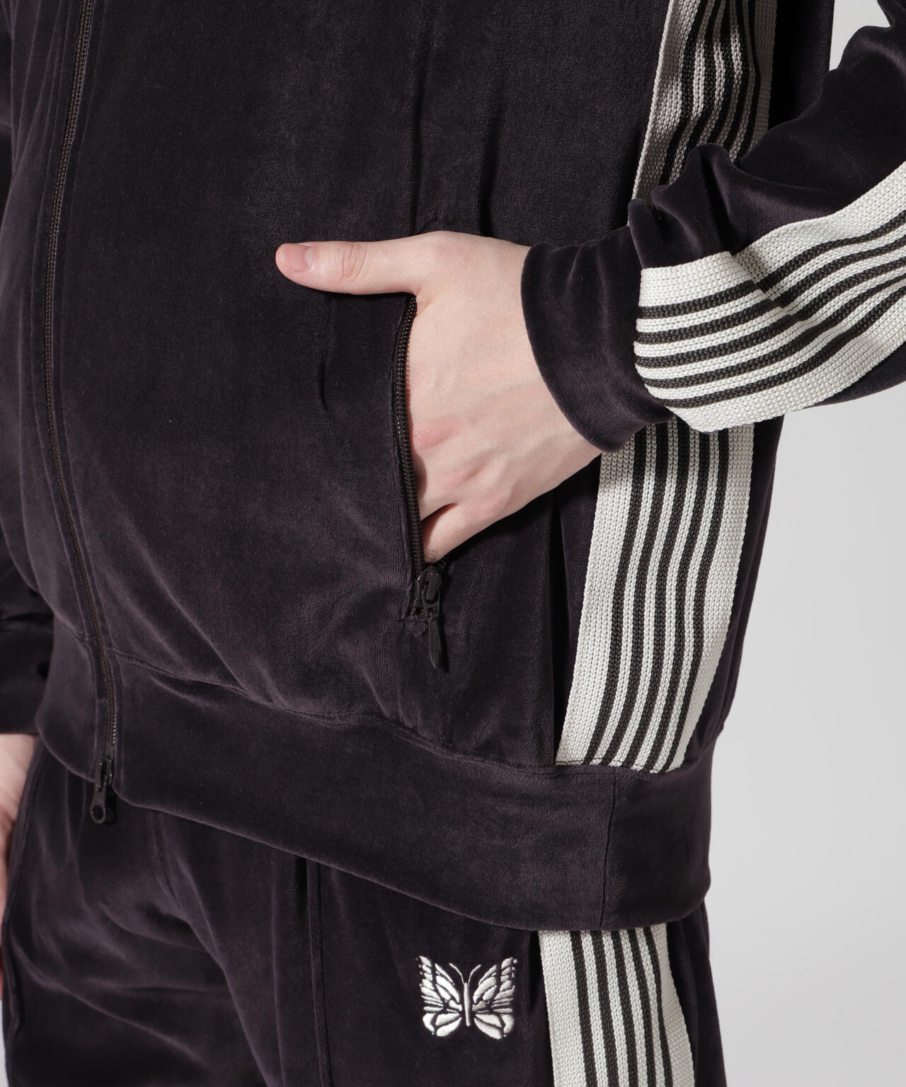 Needles/ニードルズ  Rib Collar Track Jacket - C/PE Velour