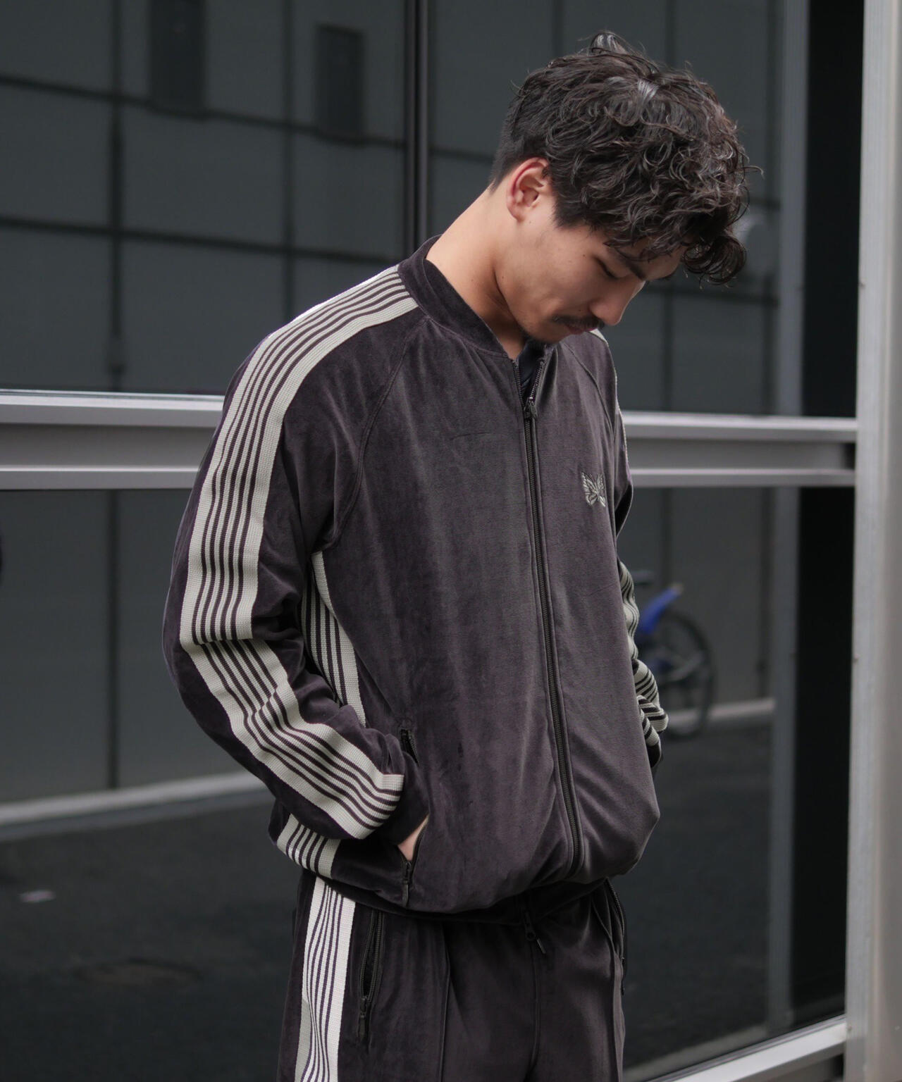Needles/ニードルズ  Rib Collar Track Jacket - C/PE Velour