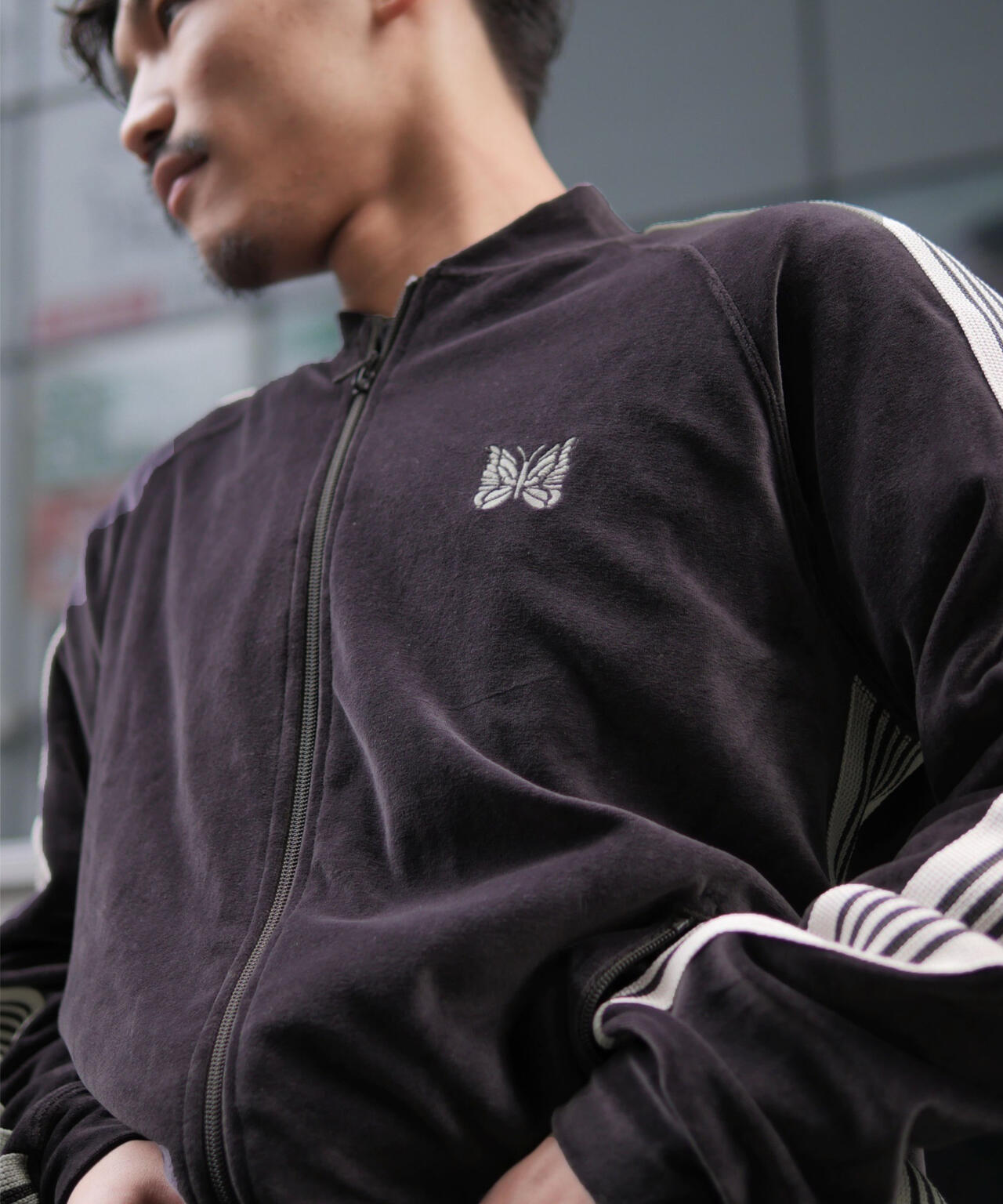 Needles/ニードルズ  Rib Collar Track Jacket - C/PE Velour