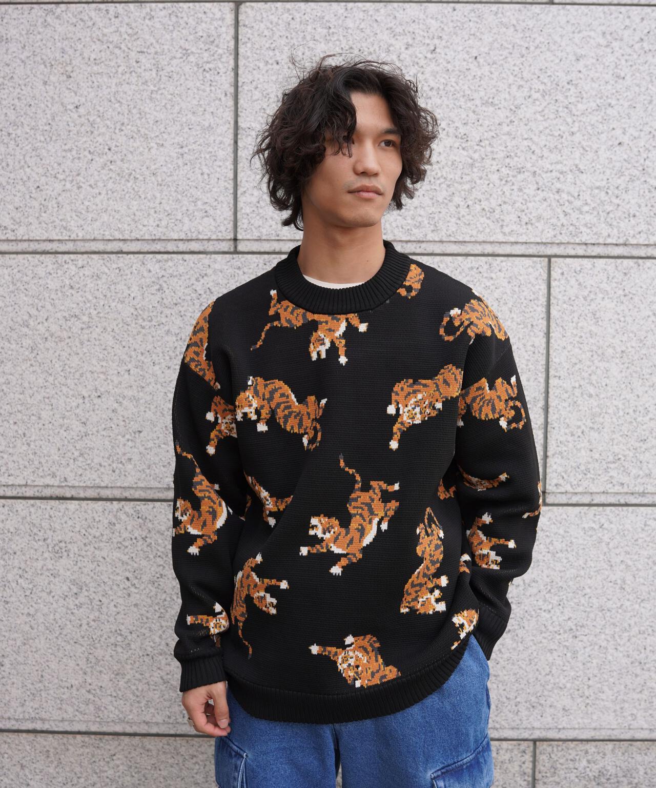 B omnivore/ビーオムニボー　TIGER KNIT TOP
