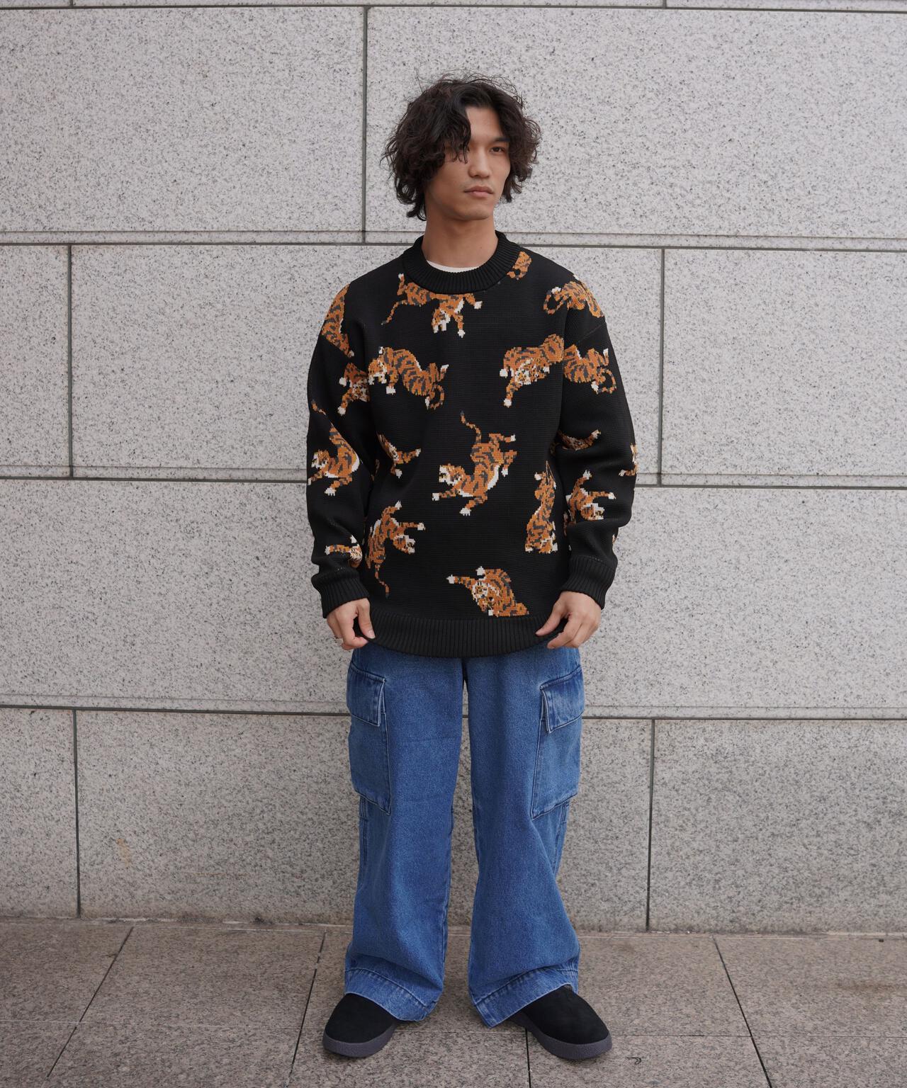 B omnivore/ビーオムニボー　TIGER KNIT TOP