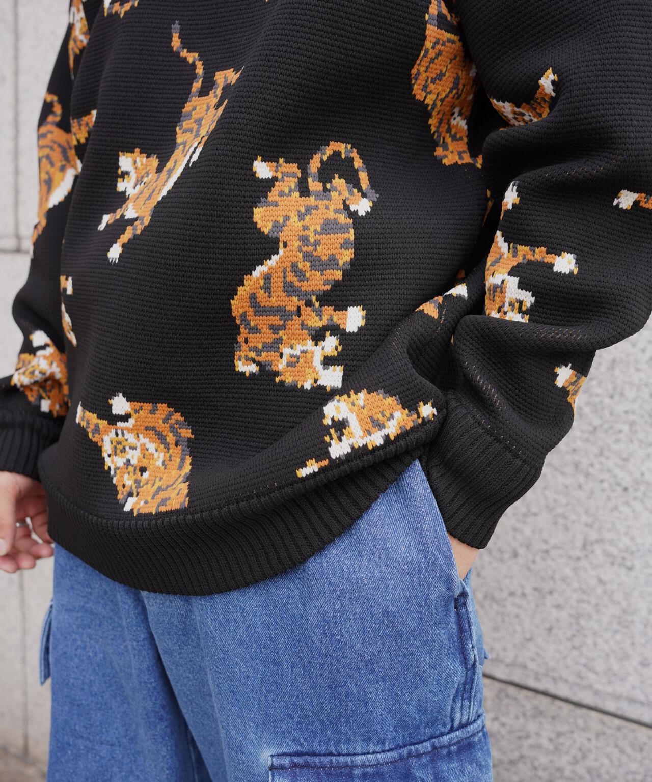 B omnivore/ビーオムニボー　TIGER KNIT TOP