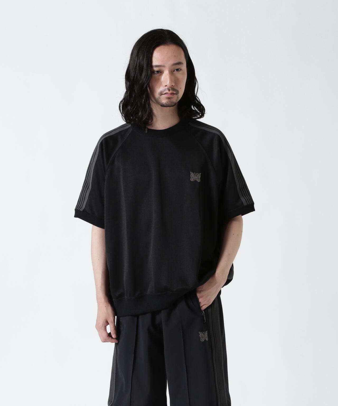 Needles/ニードルズ  別注Track S/S Crew Neck Shirt-Poly Smooth