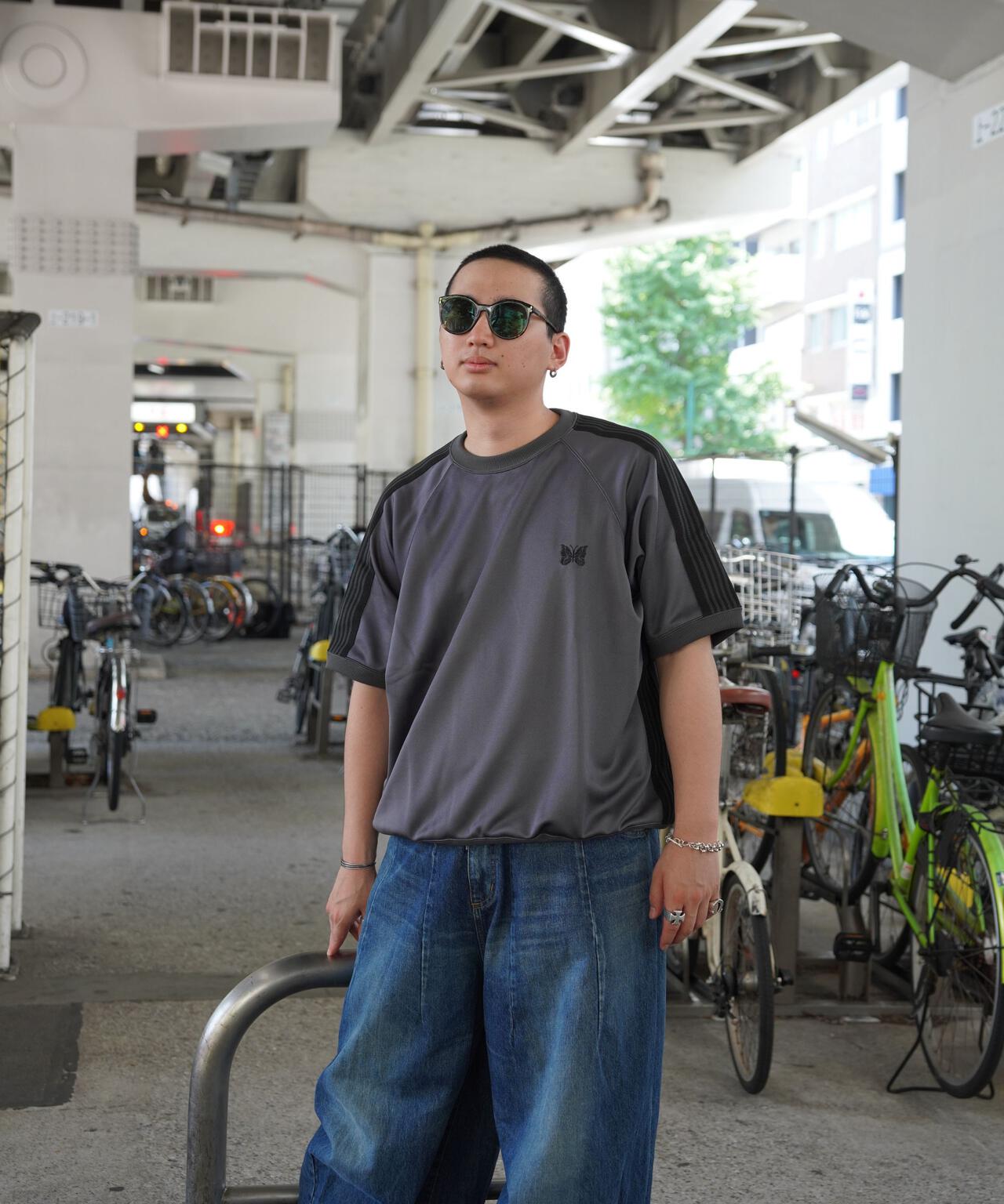 Needles/ニードルズ  別注Track S/S Crew Neck Shirt-Poly Smooth