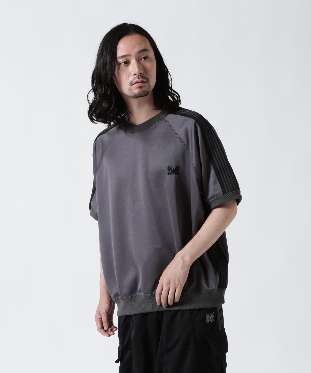 Needles/ニードルズ  別注Track S/S Crew Neck Shirt-Poly Smooth