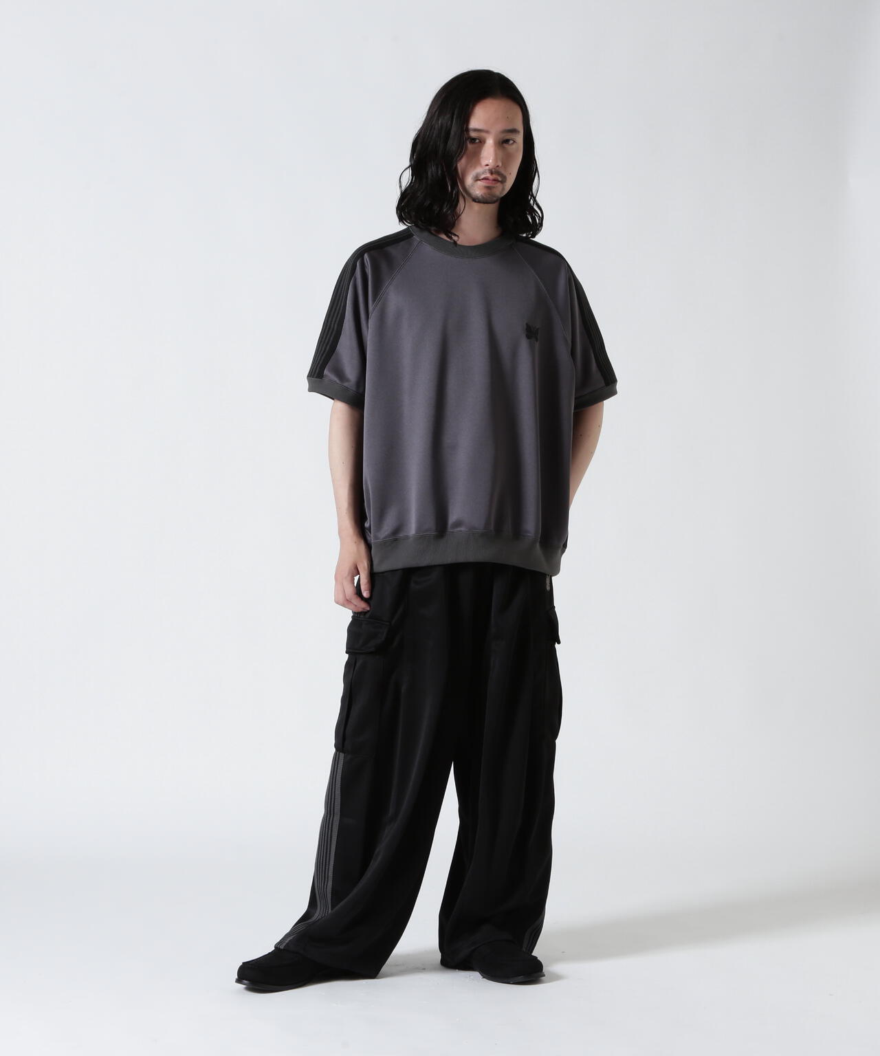 Needles/ニードルズ  別注Track S/S Crew Neck Shirt-Poly Smooth